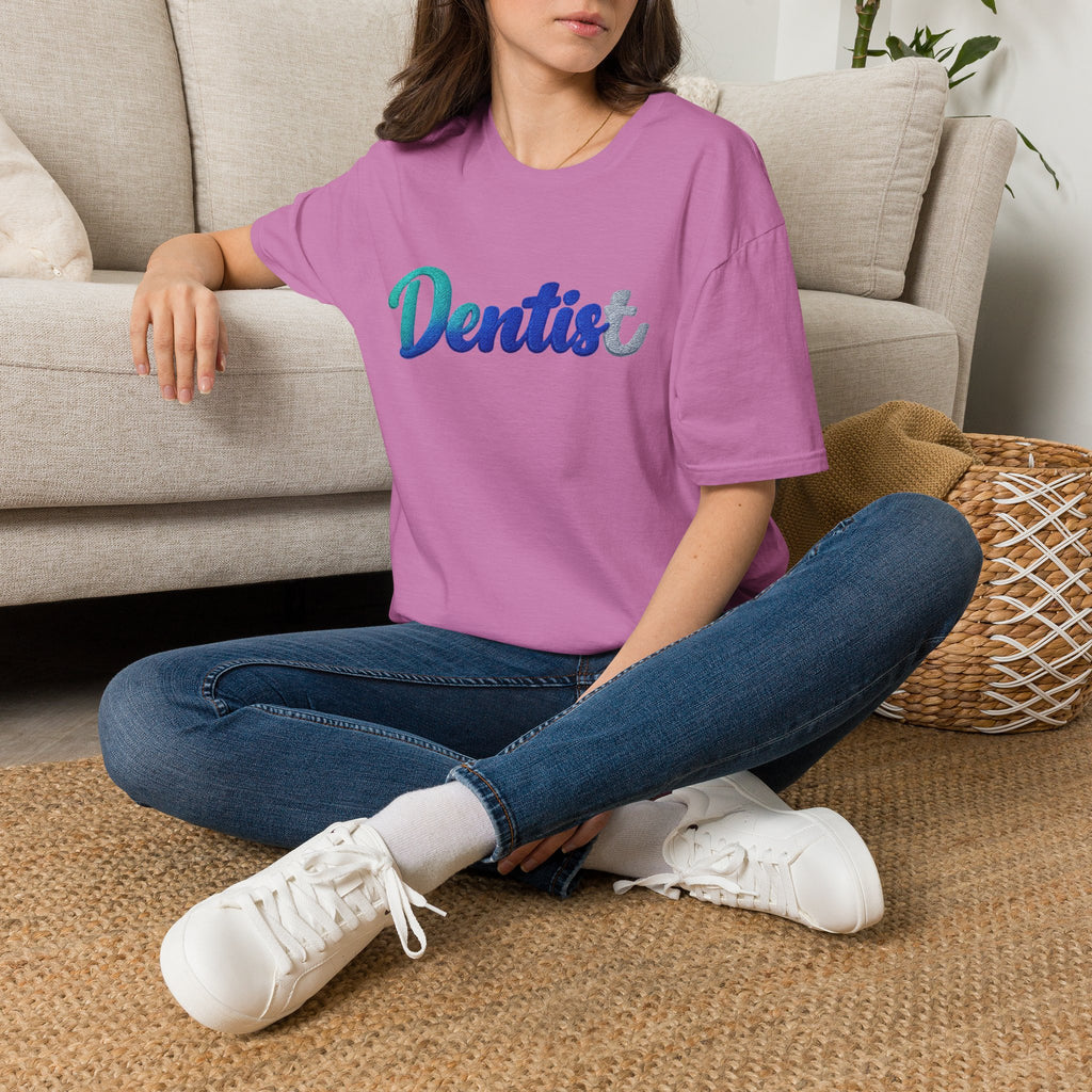 T-shirt dentiste — T-shirt script dentaire en dégradé pour hygiénistes et dentistes
