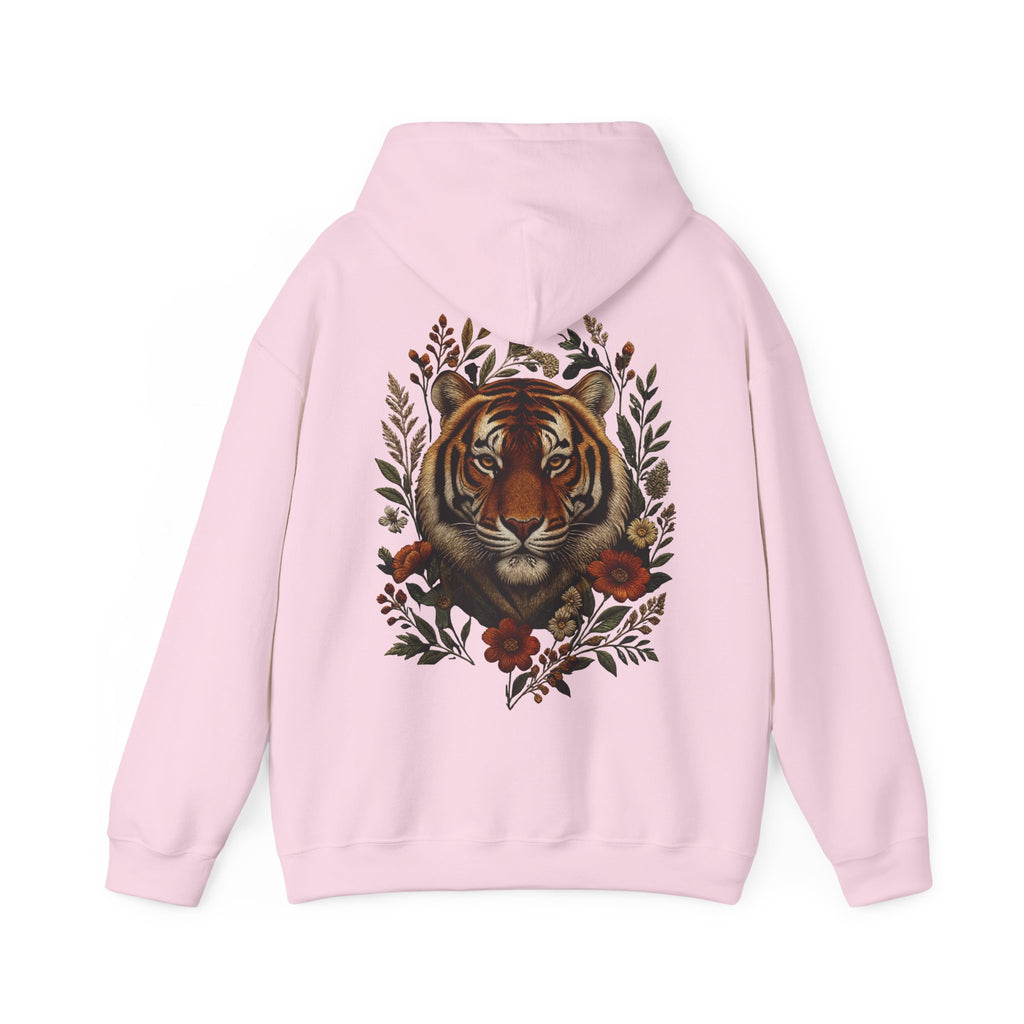 Sweat à capuche tigre floral vintage