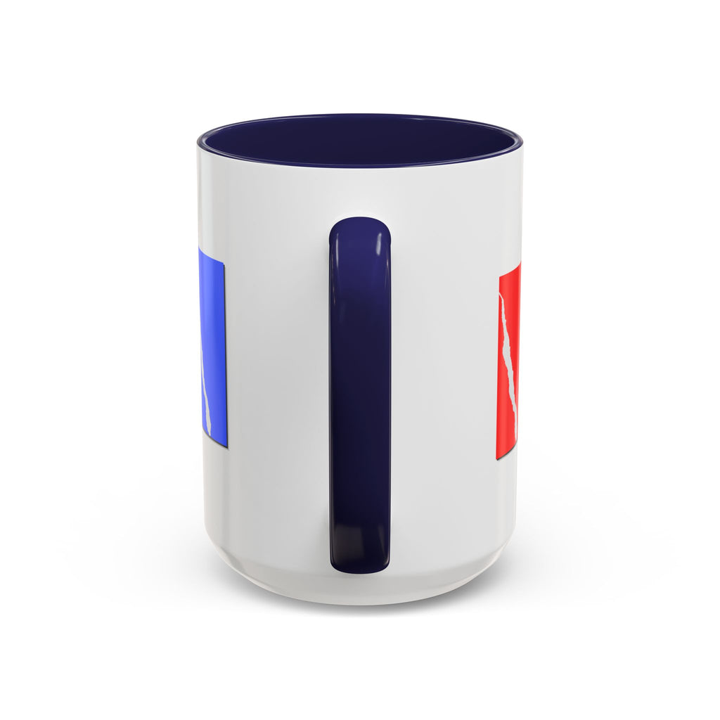 Accent Coffee Mug — Red, White & Blue Abstract Stripe Design (11/15oz)
