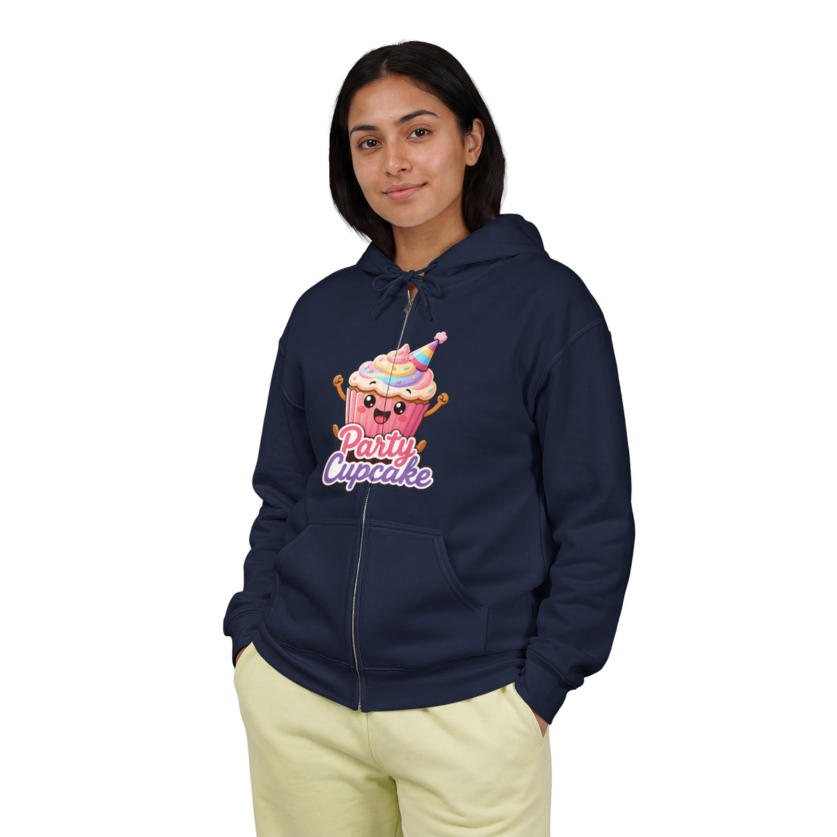 Party Cupcake Graphic Zip-Up Hoodie – Unisex