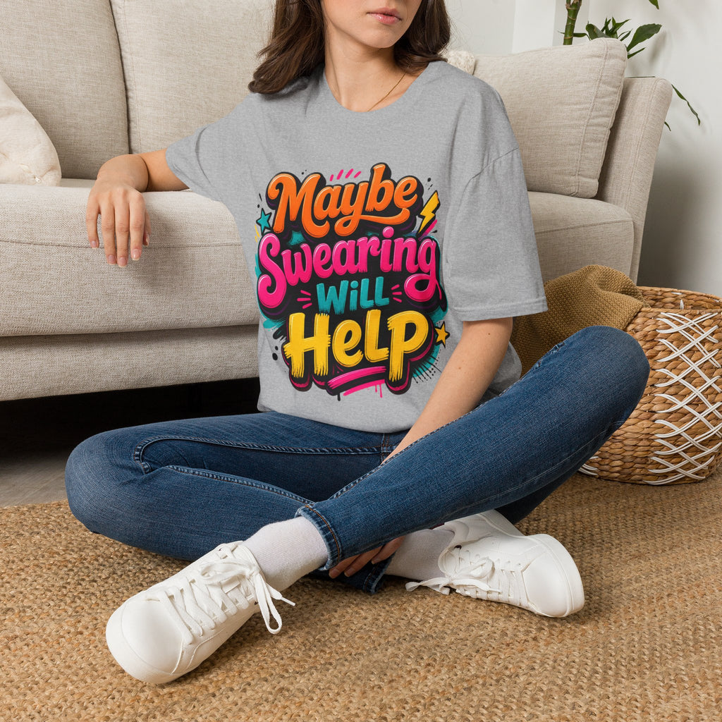 T-shirt "Peut-être que j'insulterai ça aidera" — Tee graphique rétro amusant
