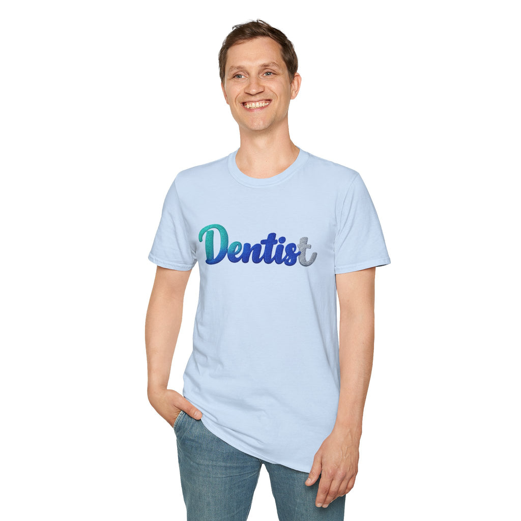 T-shirt dentiste — T-shirt script dentaire en dégradé pour hygiénistes et dentistes