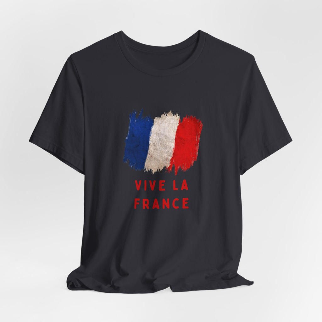 Vive La France T‑Shirt — French Flag Brushstroke Tee