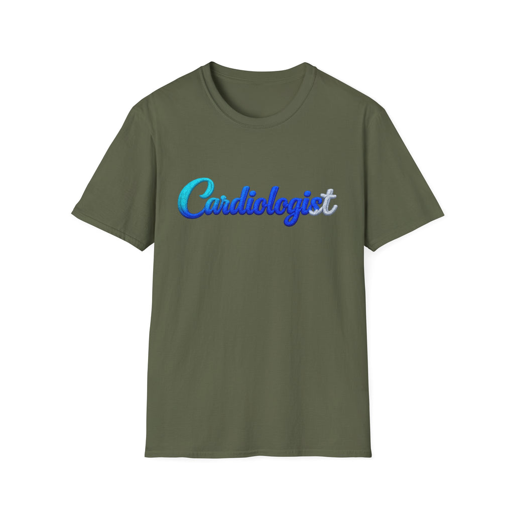 Cardiologist Script Tee — Blue Gradient Medical Doctor Shirt
