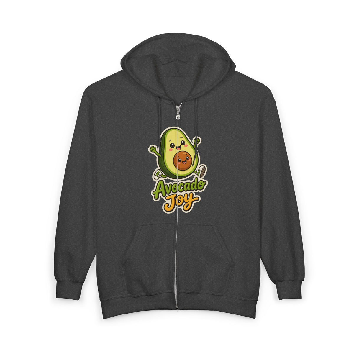 Avocado Joy Graphic Zip-Up Hoodie – Unisex