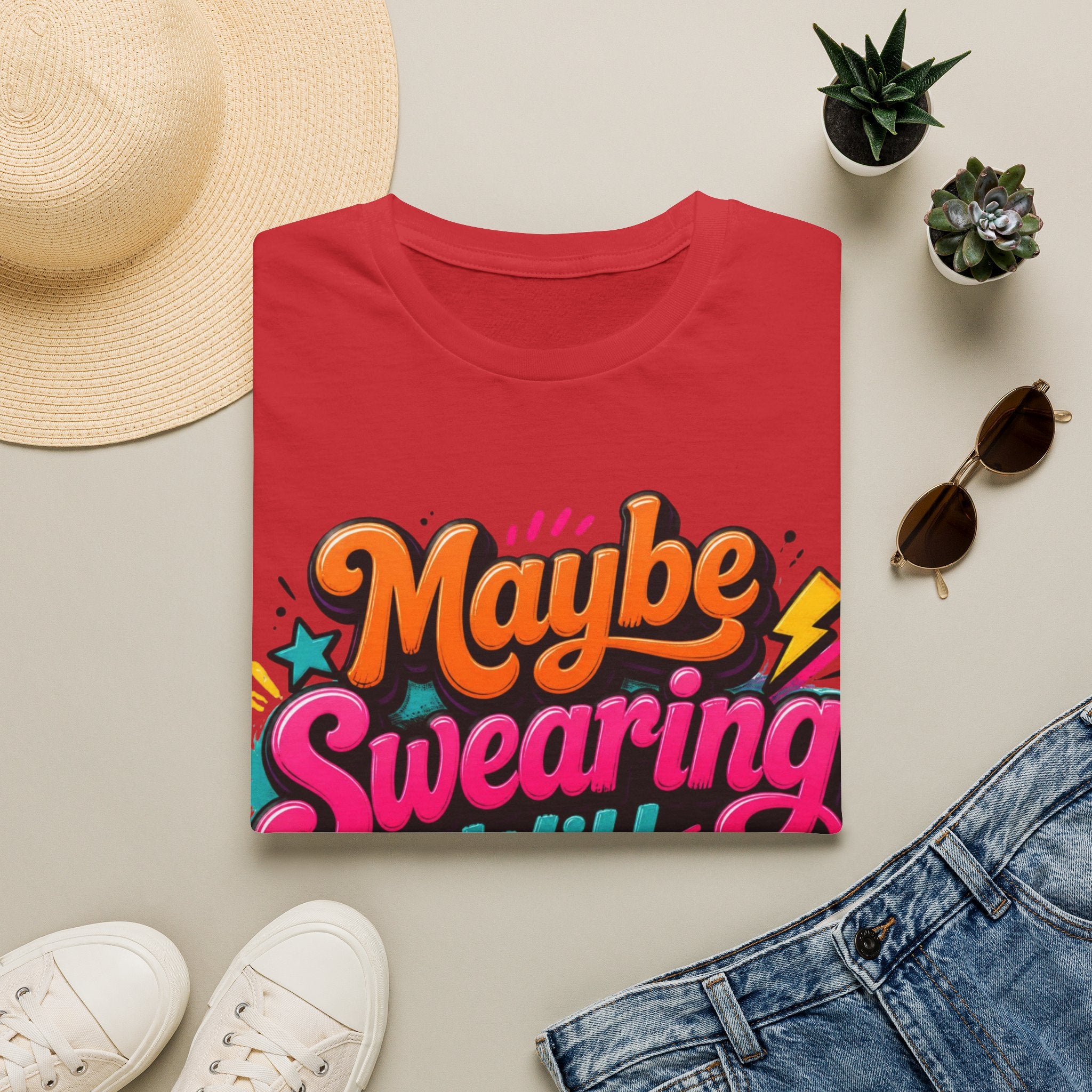 Maybe Swearing Will Help T-Shirt — Funny Retro Graphic Tee