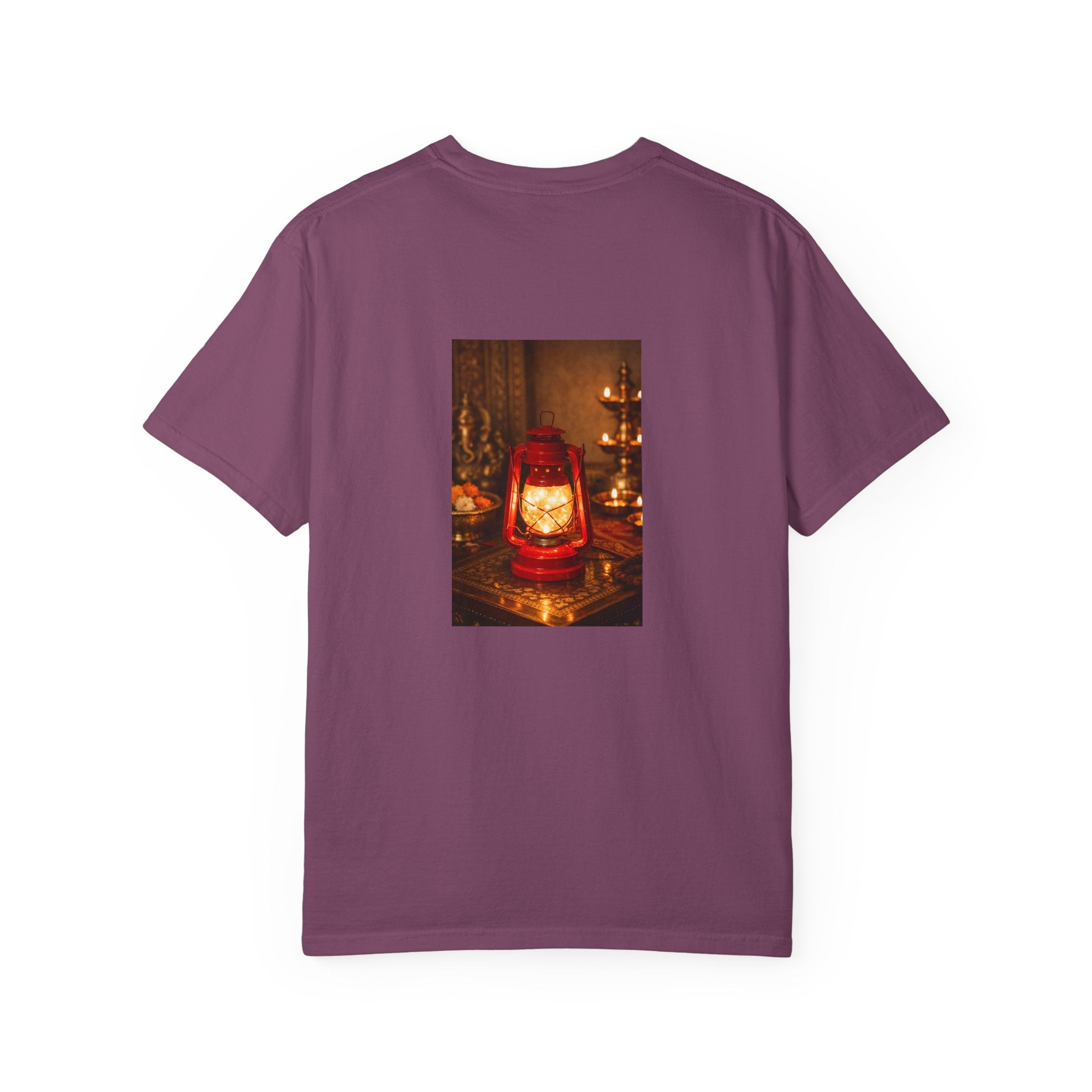 Lantern Altar T-Shirt — Vintage Oil Lantern Prayer Tee