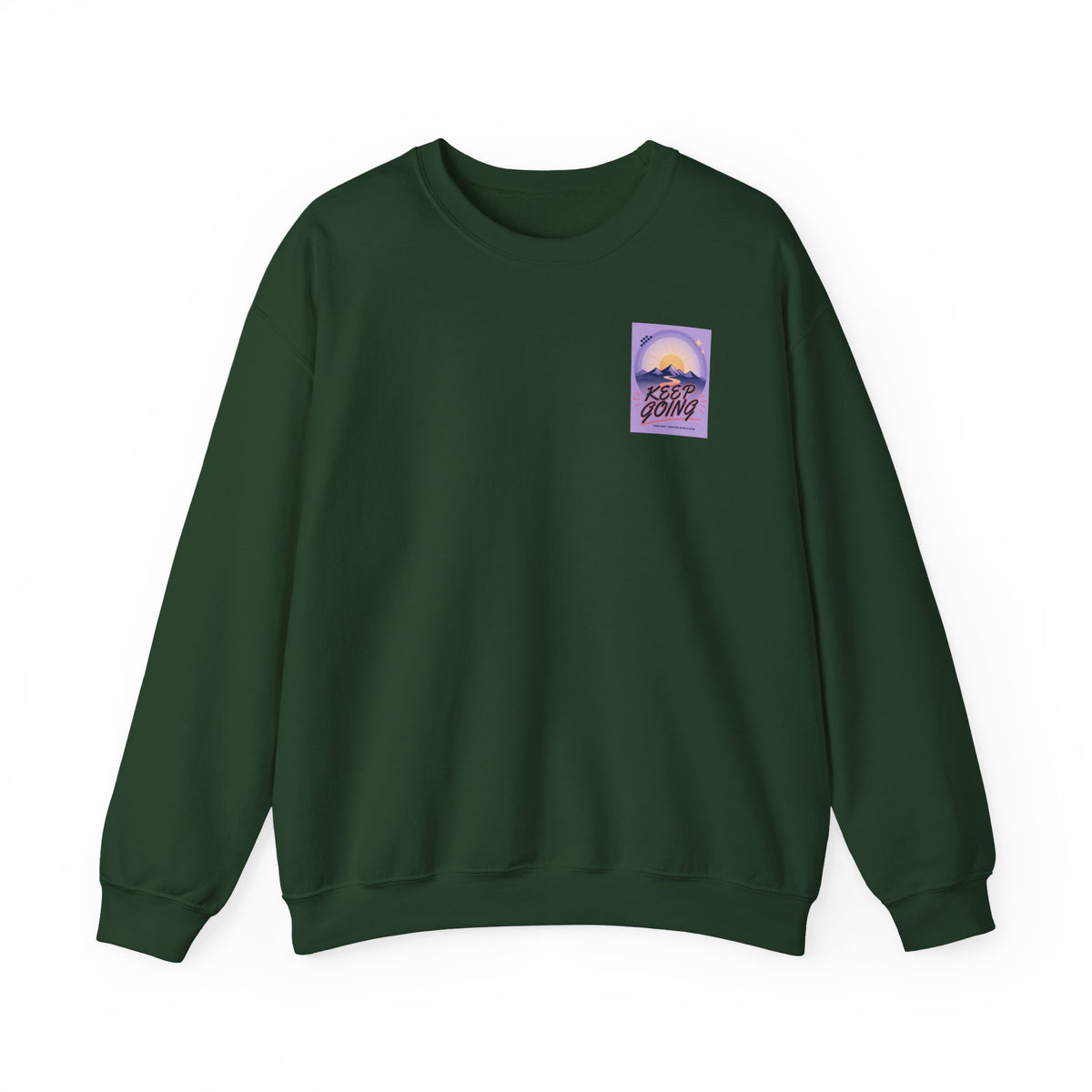 Sweat-shirt col rond à motif montagne « Continuez votre chemin »