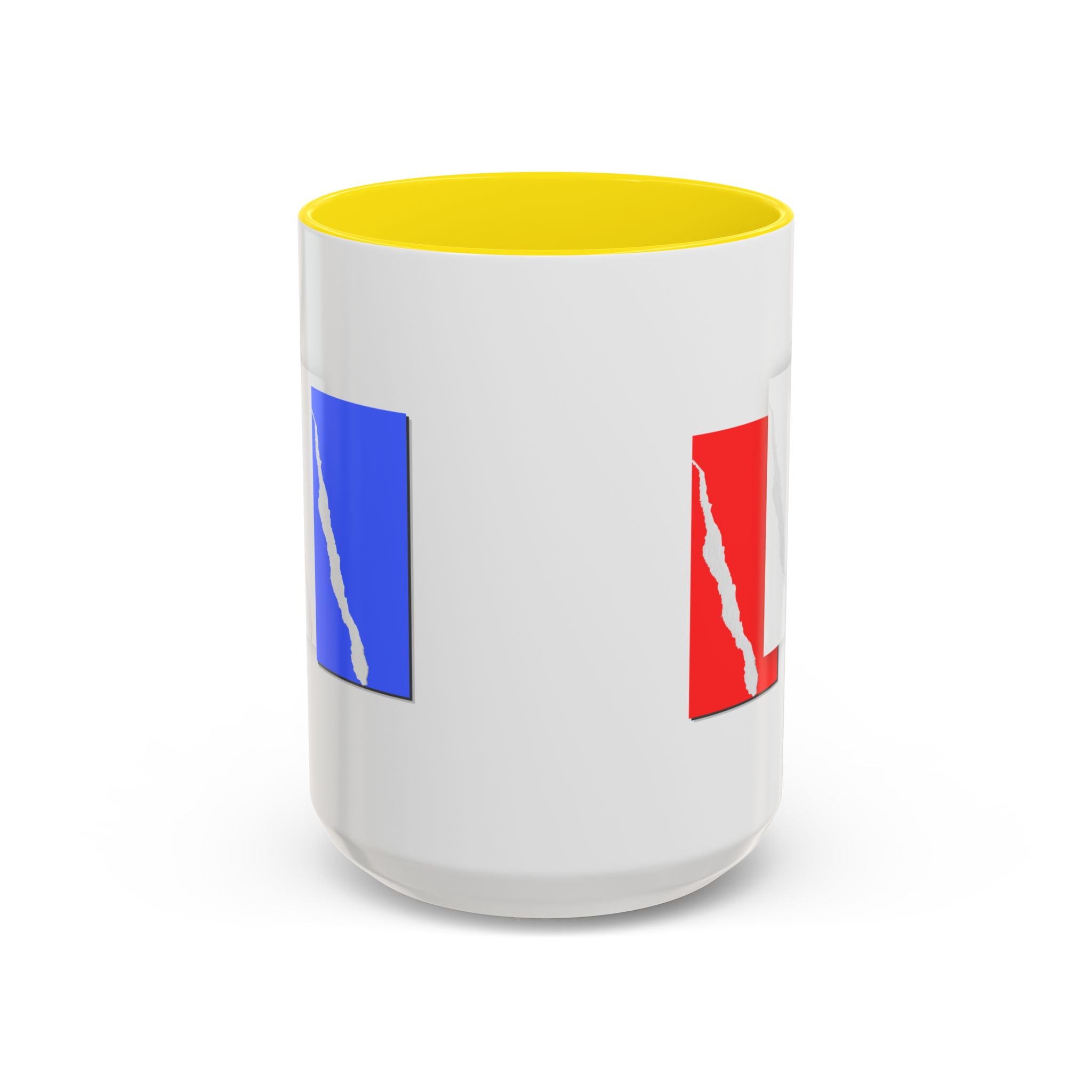 Accent Coffee Mug — Red, White & Blue Abstract Stripe Design (11/15oz)