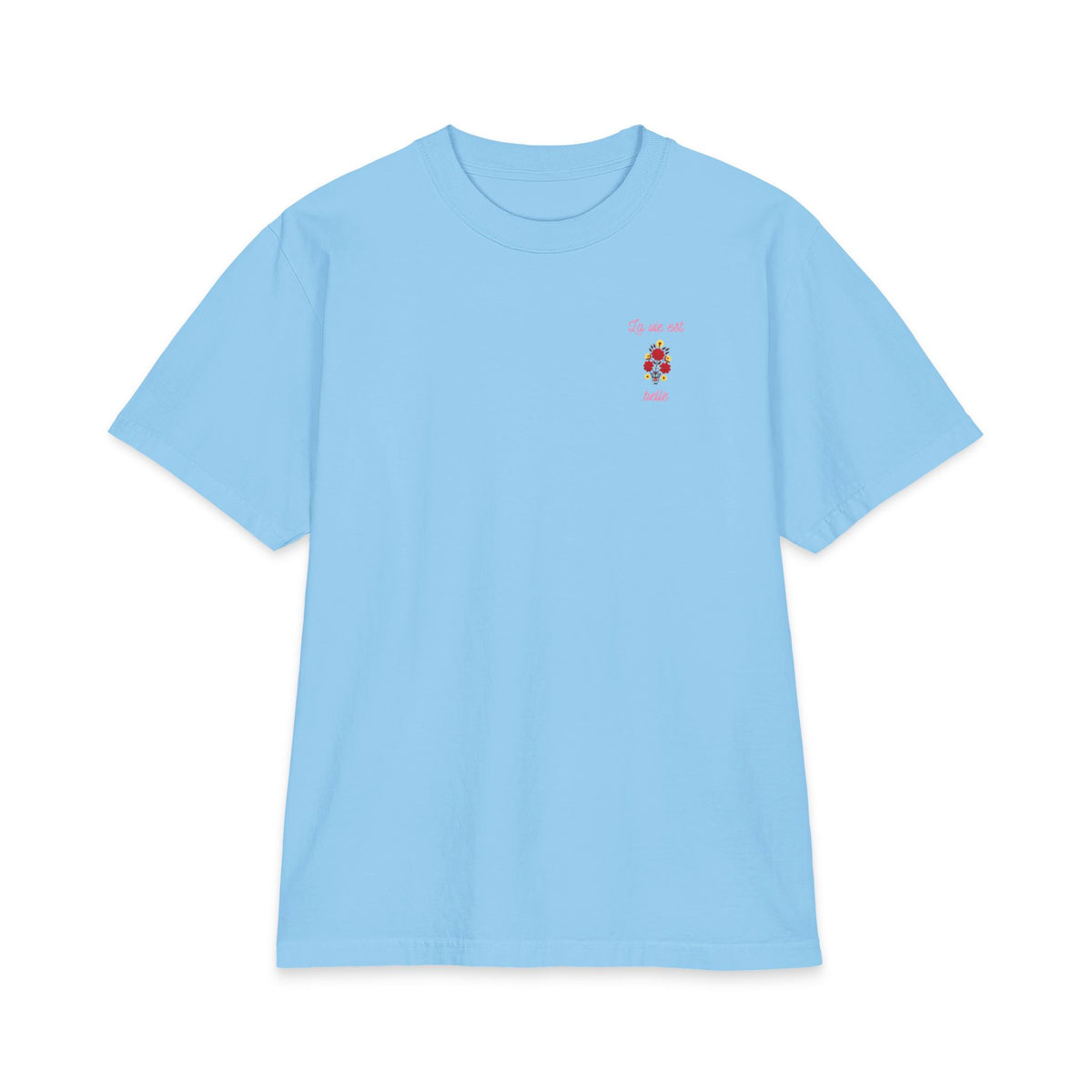 T-shirt floral La Vie Est Belle — T-shirt graphique avec citation française