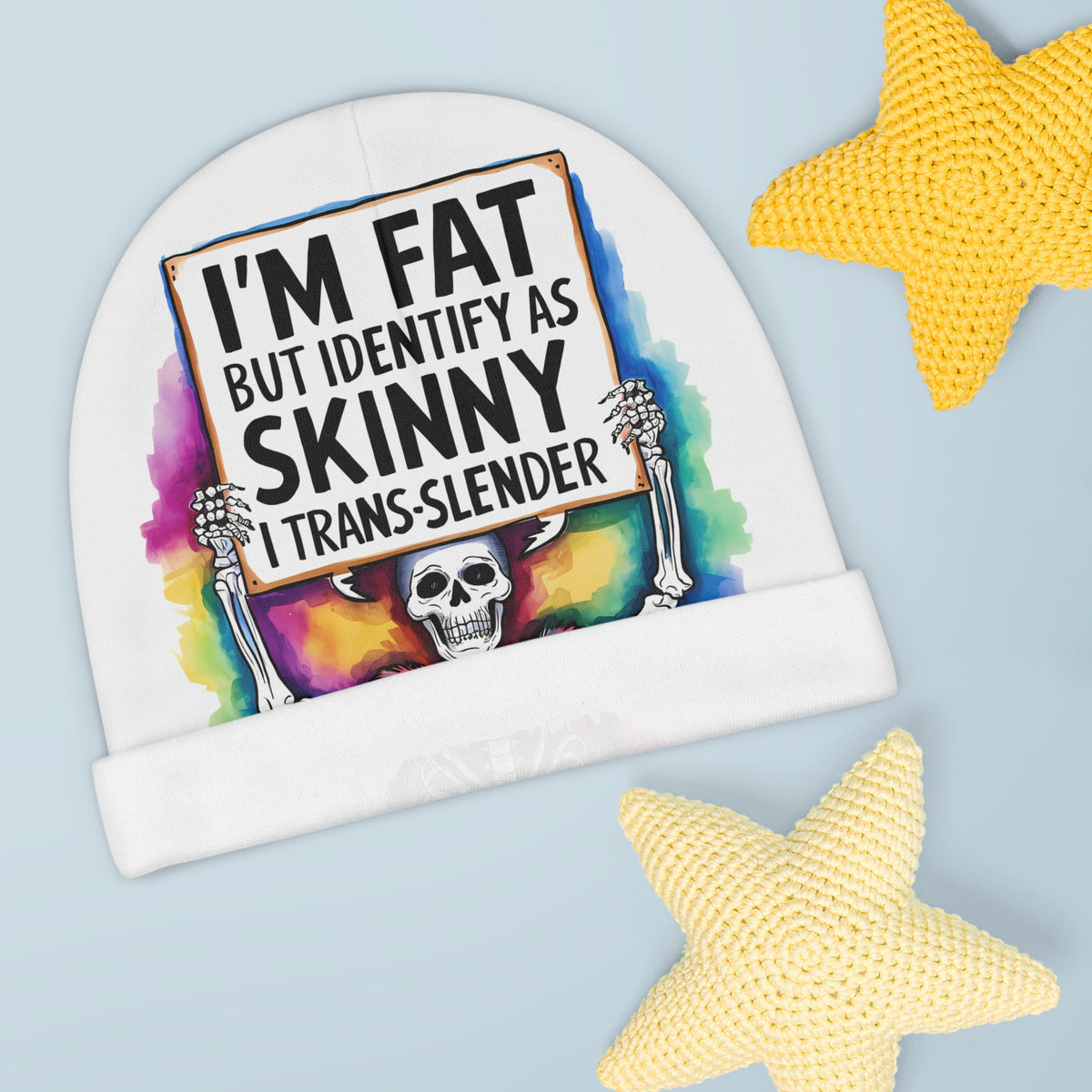Bonnet – « Je suis grosse mais je m'identifie comme mince, je suis trans-mince » Chapeau Squelette Amusant