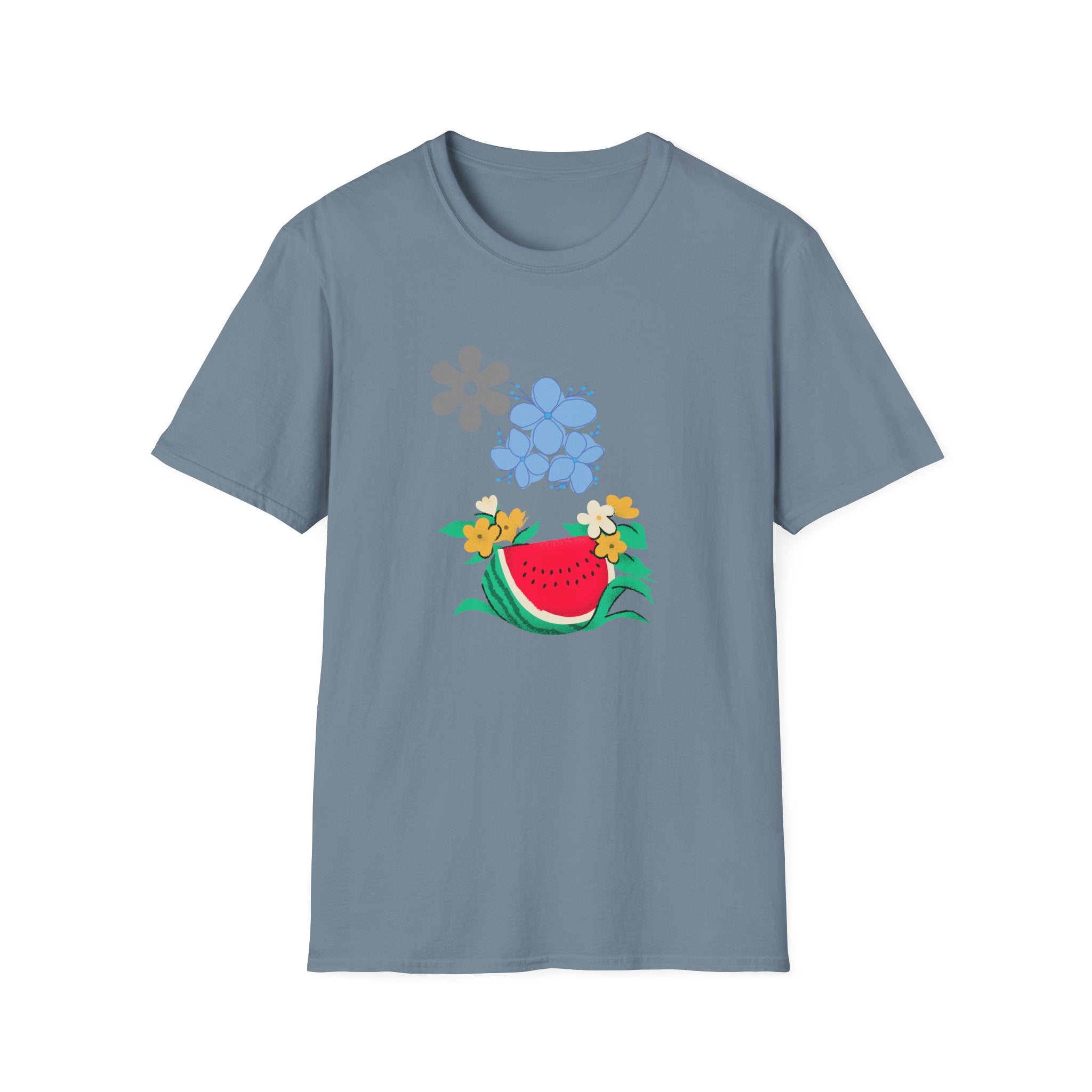 Watermelon Blossom Tee — Floral Fruit Graphic T-Shirt