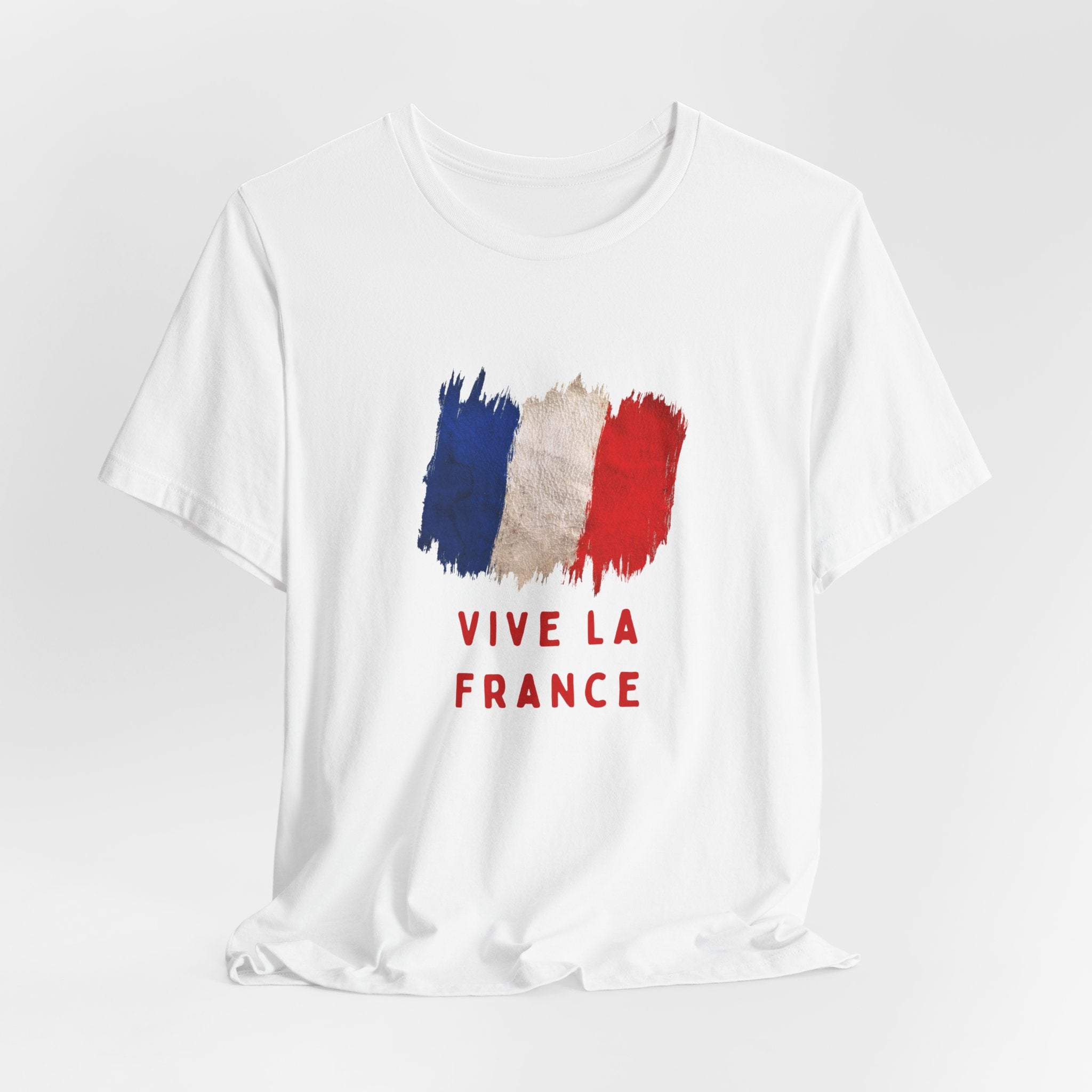 Vive La France T‑Shirt — French Flag Brushstroke Tee