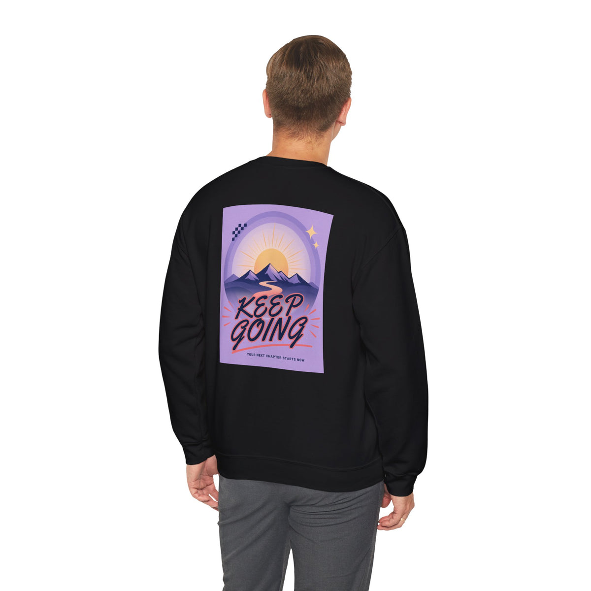 Keep Going Mountain Graphic Crewneck Sweatshirt