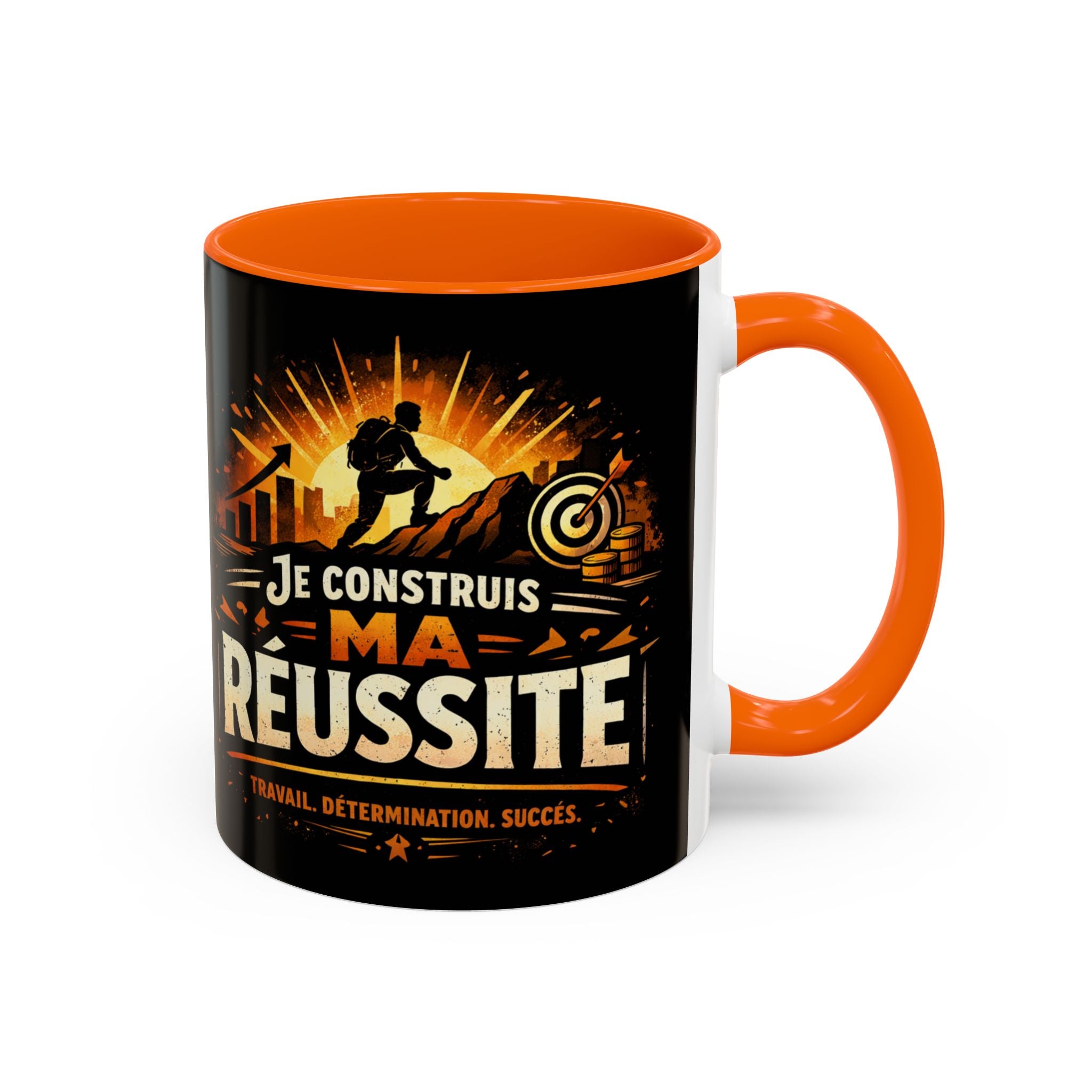 Motivational Coffee Mug — "Je Construis Ma Réussite" French Success Quote
