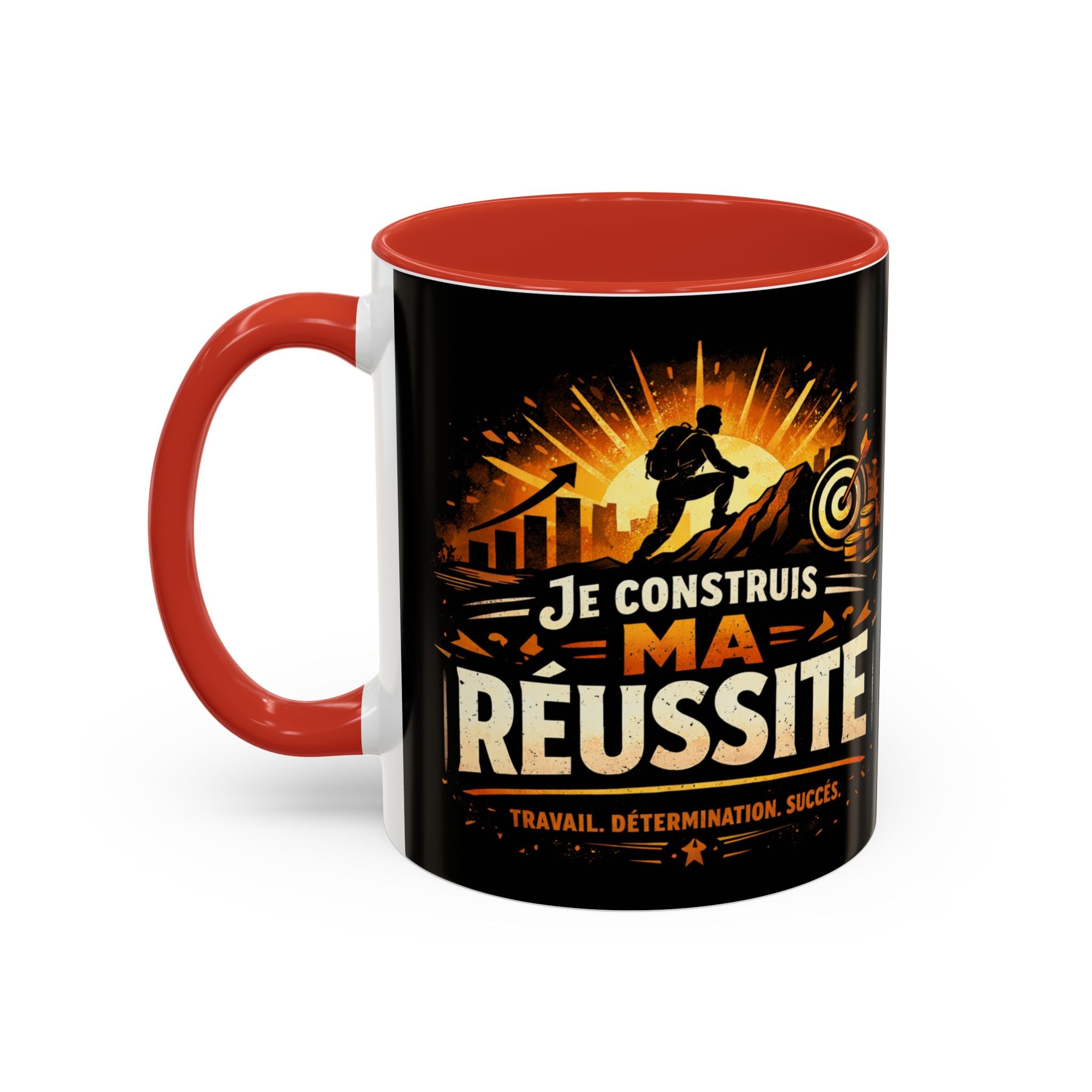 Motivational Coffee Mug — "Je Construis Ma Réussite" French Success Quote
