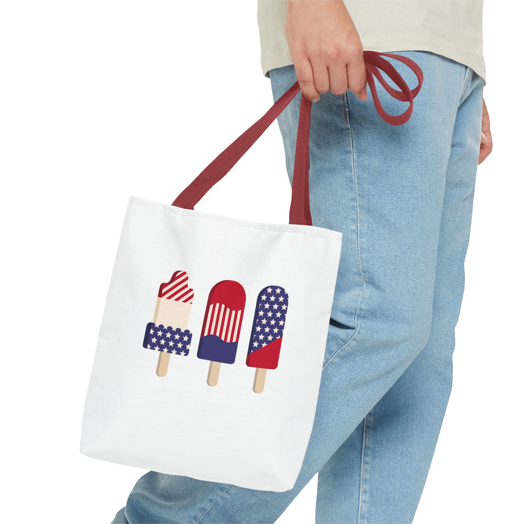 Patriotic Popsicle Tote Bag — 4th of July American Flag Summer Beach Tote