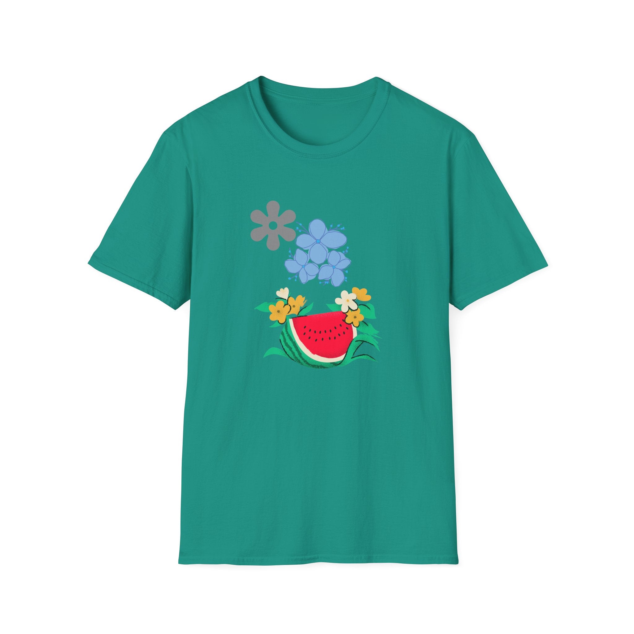 Watermelon Blossom Tee — Floral Fruit Graphic T-Shirt