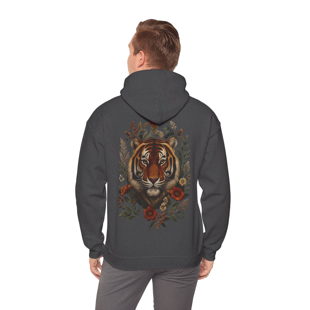 Sweat à capuche tigre floral vintage