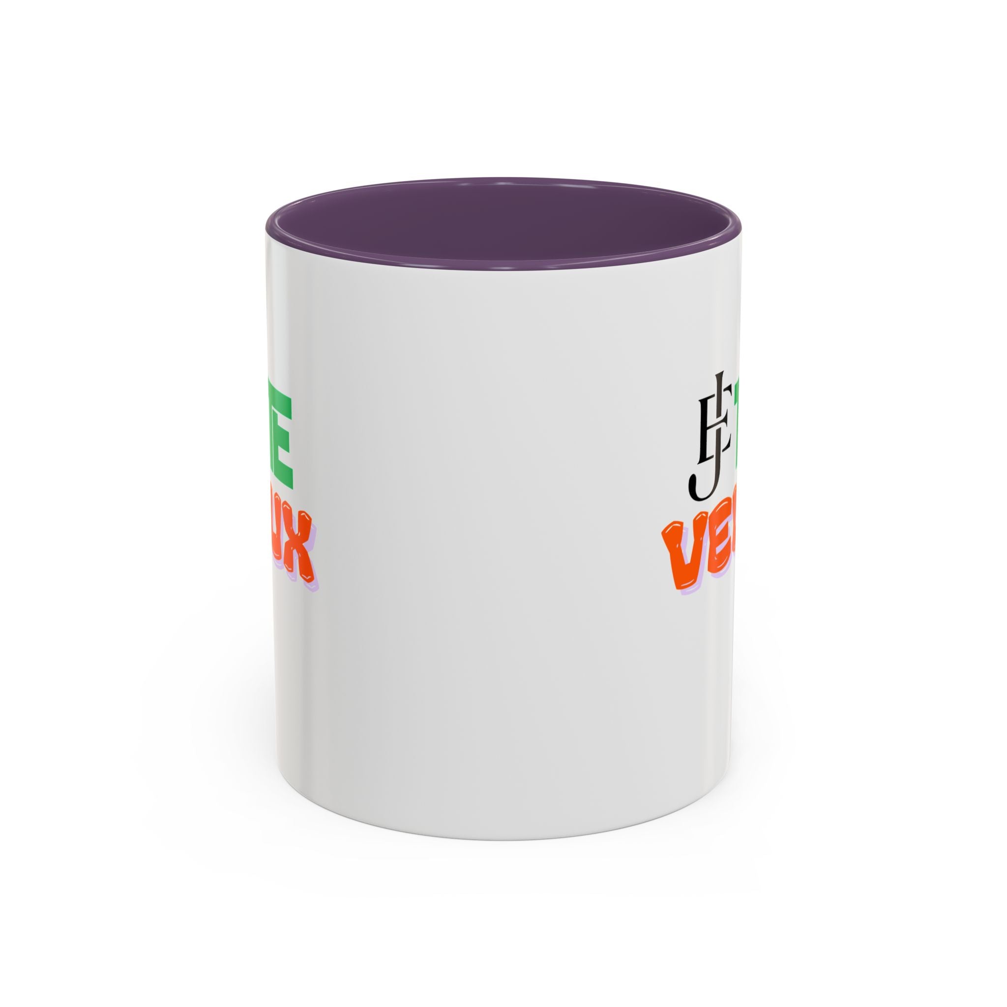 French Phrase Accent Mug — "Je Te Veux" Colorful Ceramic Coffee Mug (11/15oz)