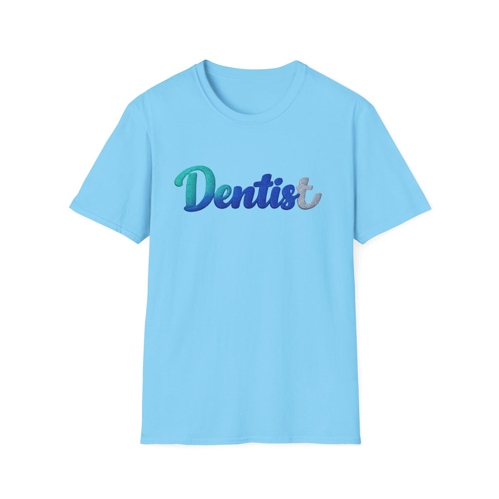 T-shirt dentiste — T-shirt script dentaire en dégradé pour hygiénistes et dentistes