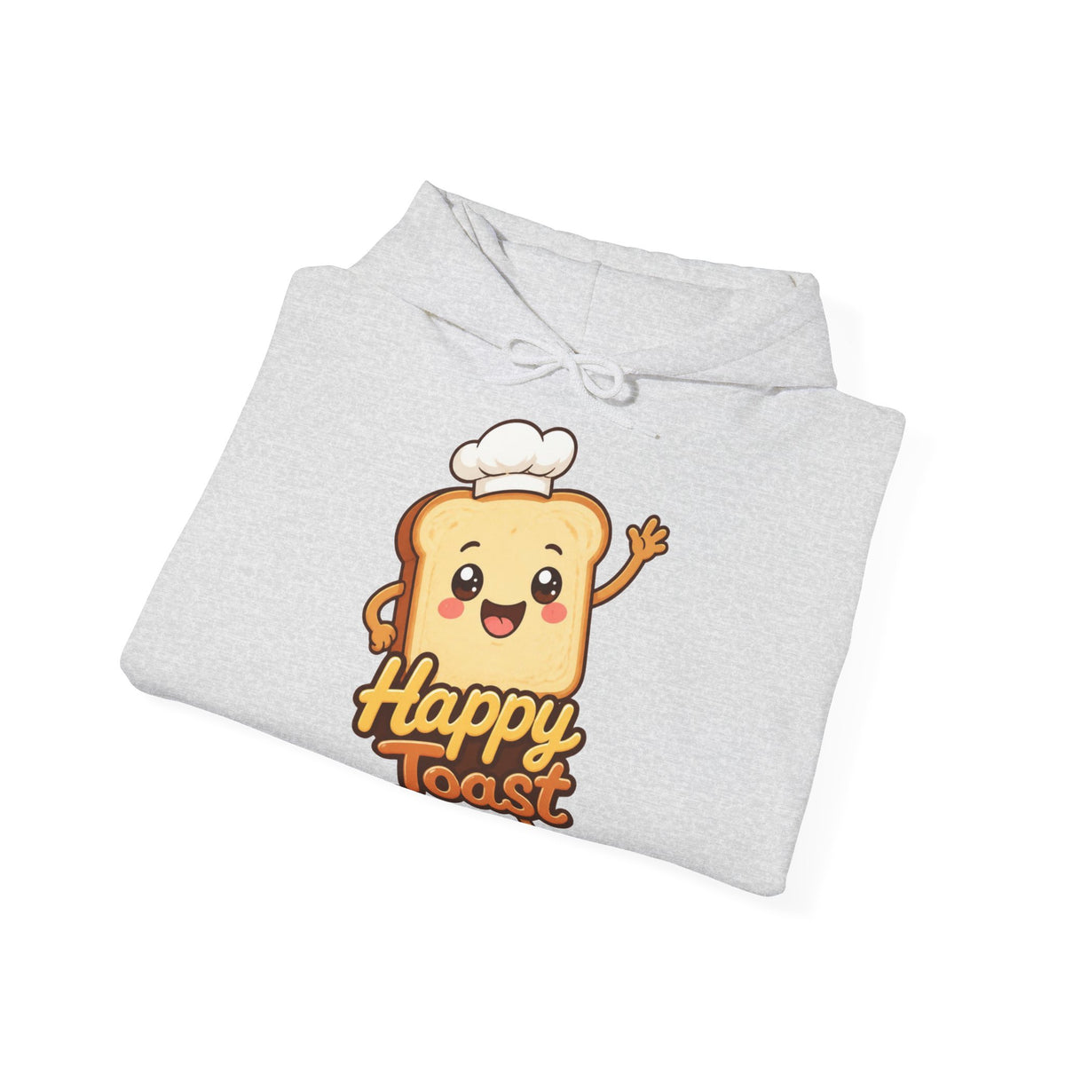 Happy Toast Cartoon Graphic Hoodie – Unisex Pullover