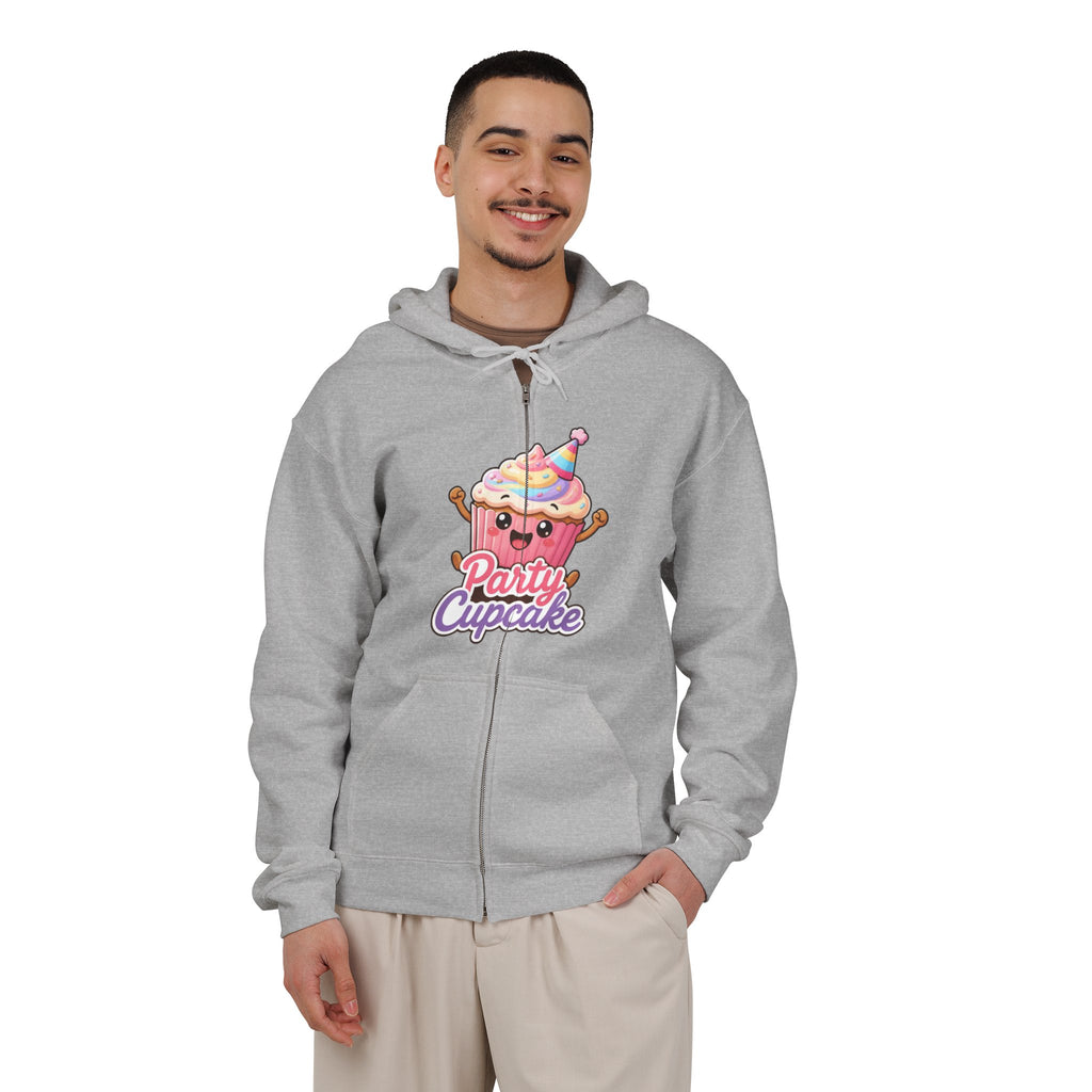 Party Cupcake Graphic Zip-Up Hoodie – Unisex