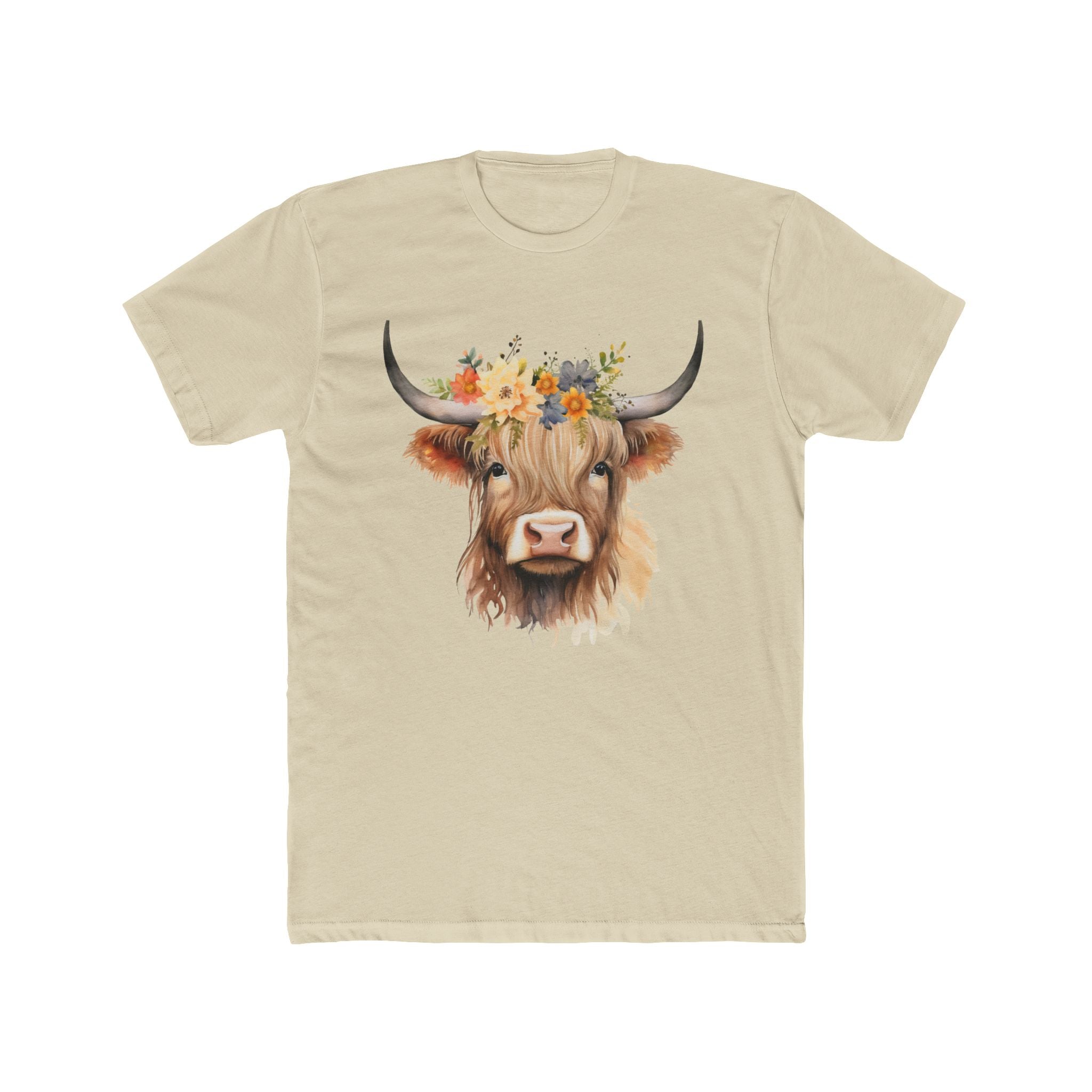 Fearlesss Highland Cow - Watercolor Floral Art