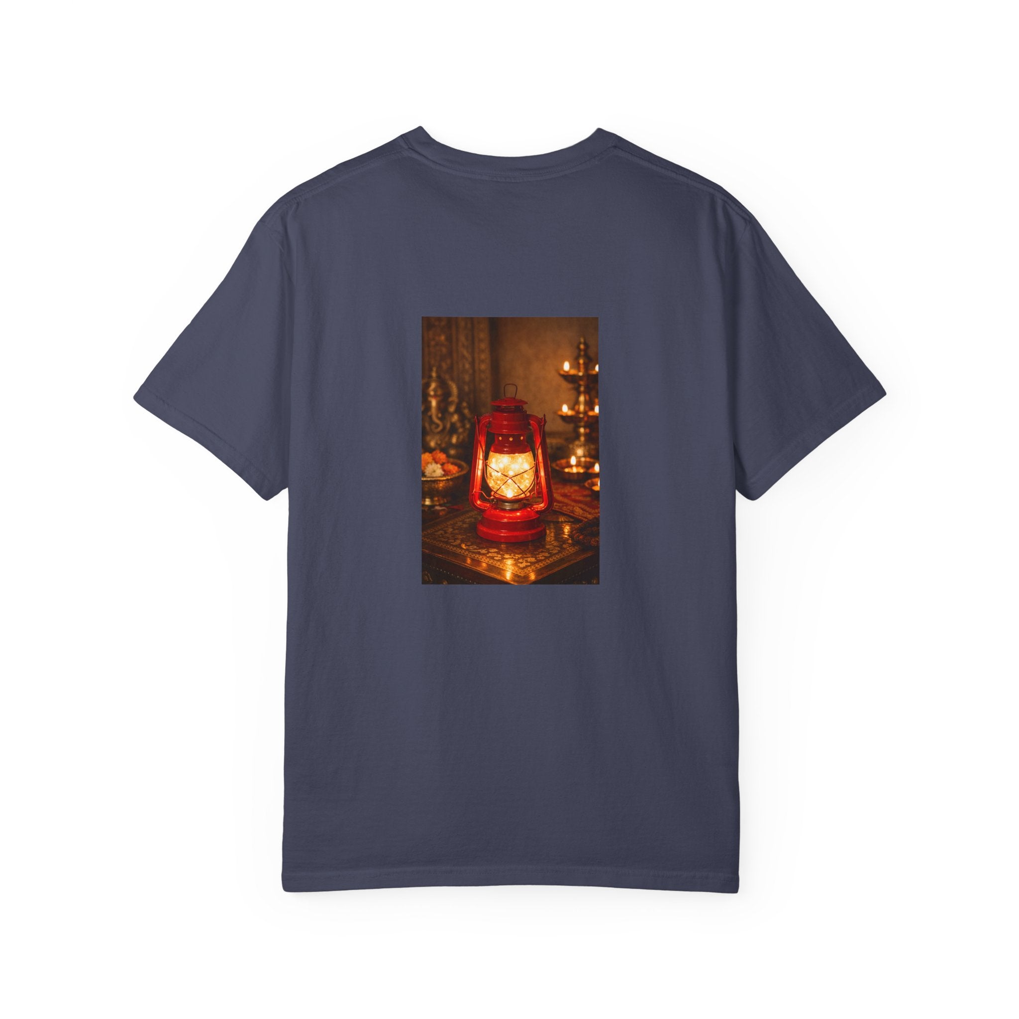 Lantern Altar T-Shirt — Vintage Oil Lantern Prayer Tee
