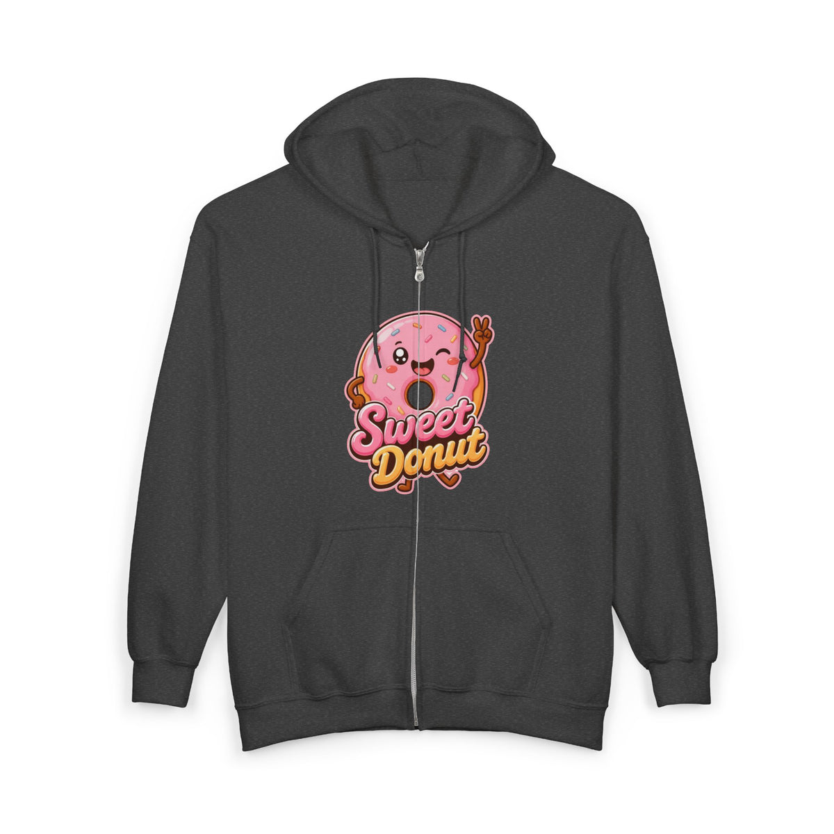 Sweet Donut Graphic Zip-Up Hoodie – Unisex