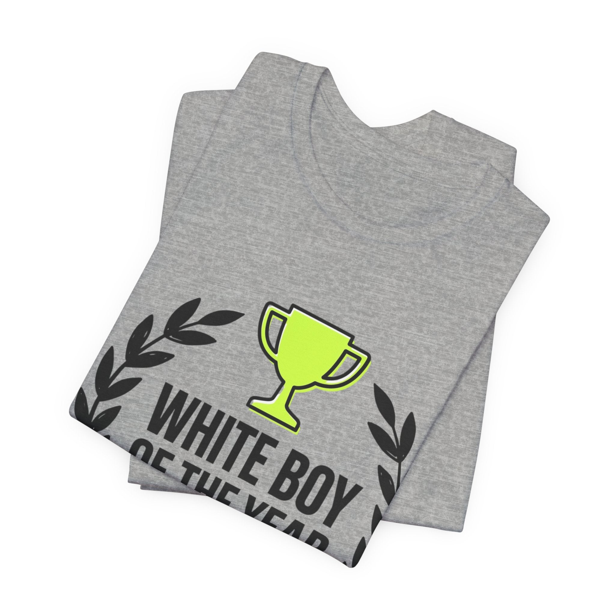 White Boy of the Year T-Shirt | minimal meme, bold text, black on white