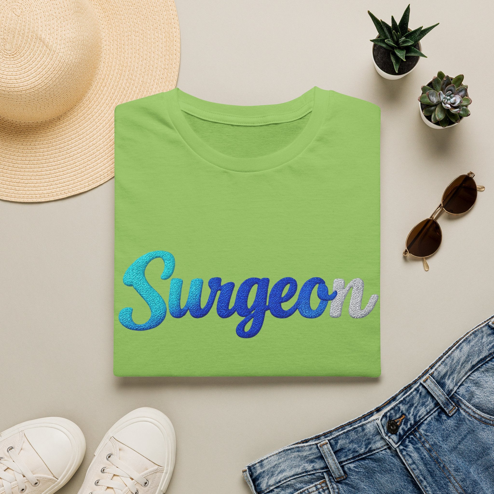 Surgeon Script T-Shirt — Blue Gradient Medical Pride Tee