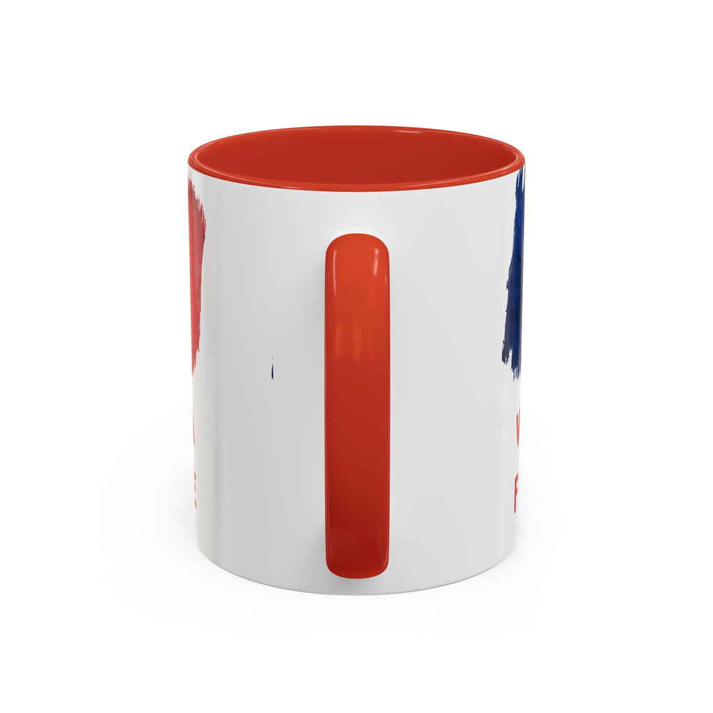 Vive La France Accent Coffee Mug — French Flag Brushstroke 11/15oz