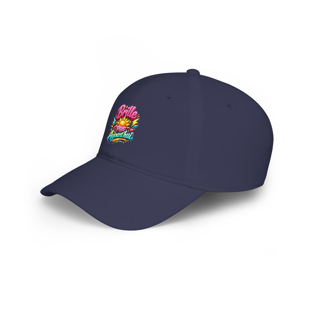 Low Profile Baseball Cap — "Brille Plus Ajourd'hui" Colorful Retro Logo Hat