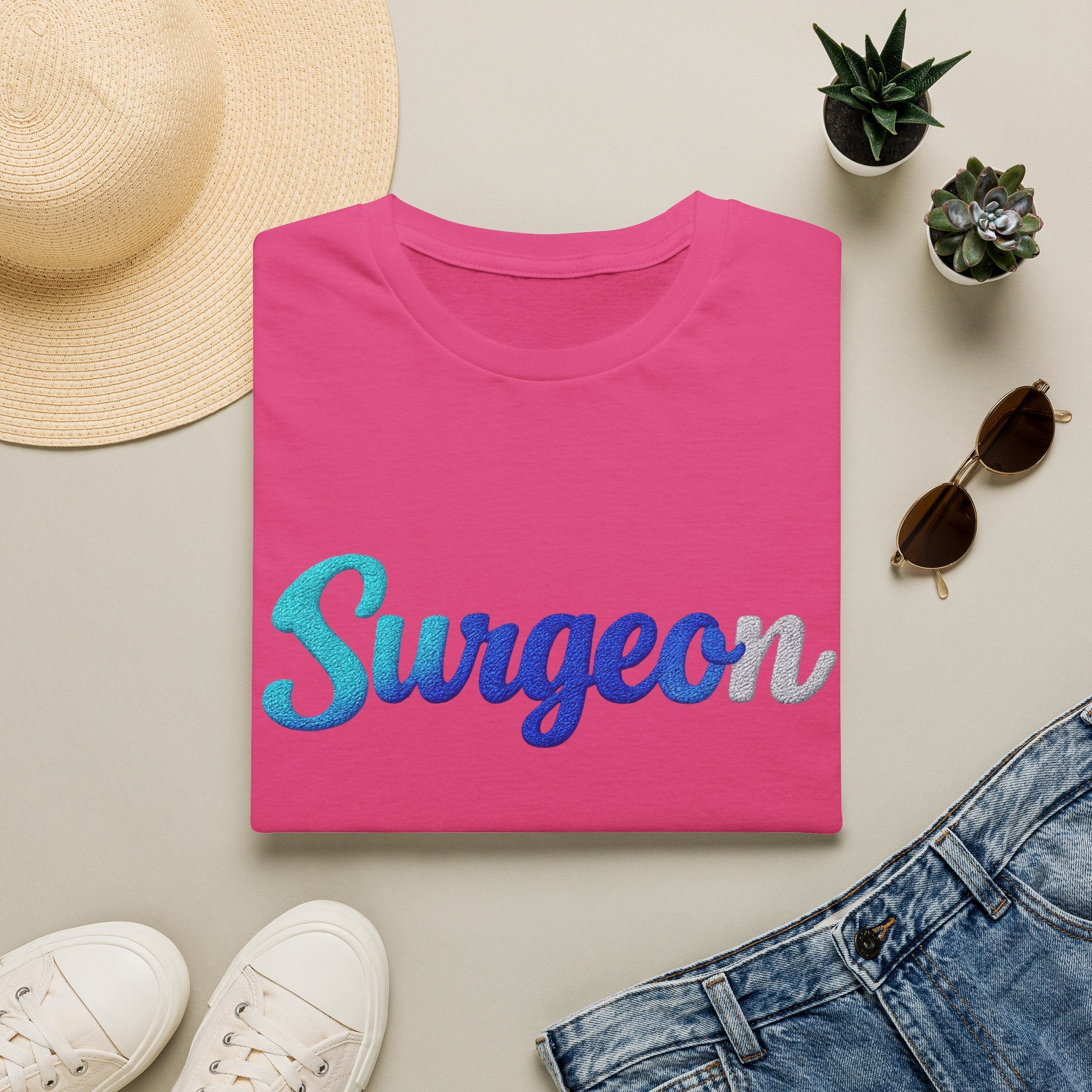 Surgeon Script T-Shirt — Blue Gradient Medical Pride Tee