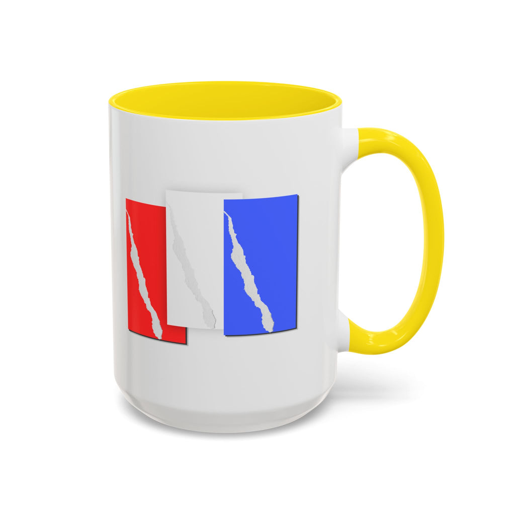 Accent Coffee Mug — Red, White & Blue Abstract Stripe Design (11/15oz)