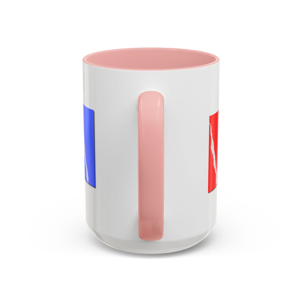 Accent Coffee Mug — Red, White & Blue Abstract Stripe Design (11/15oz)