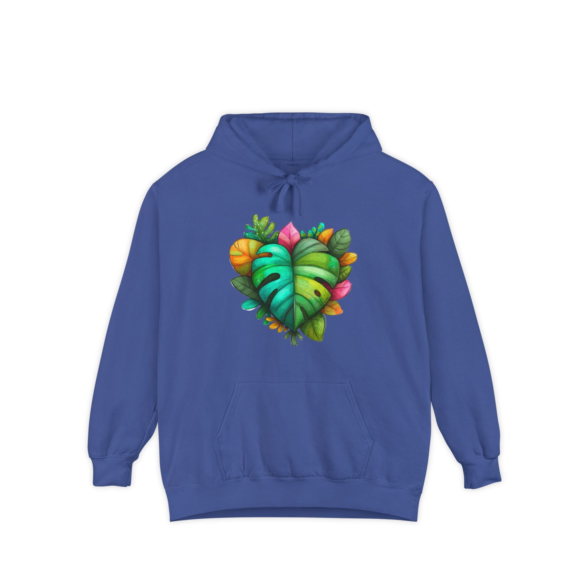 Leaf Heart Hoodie — Tropical Botanical Graphic Sweatshirt