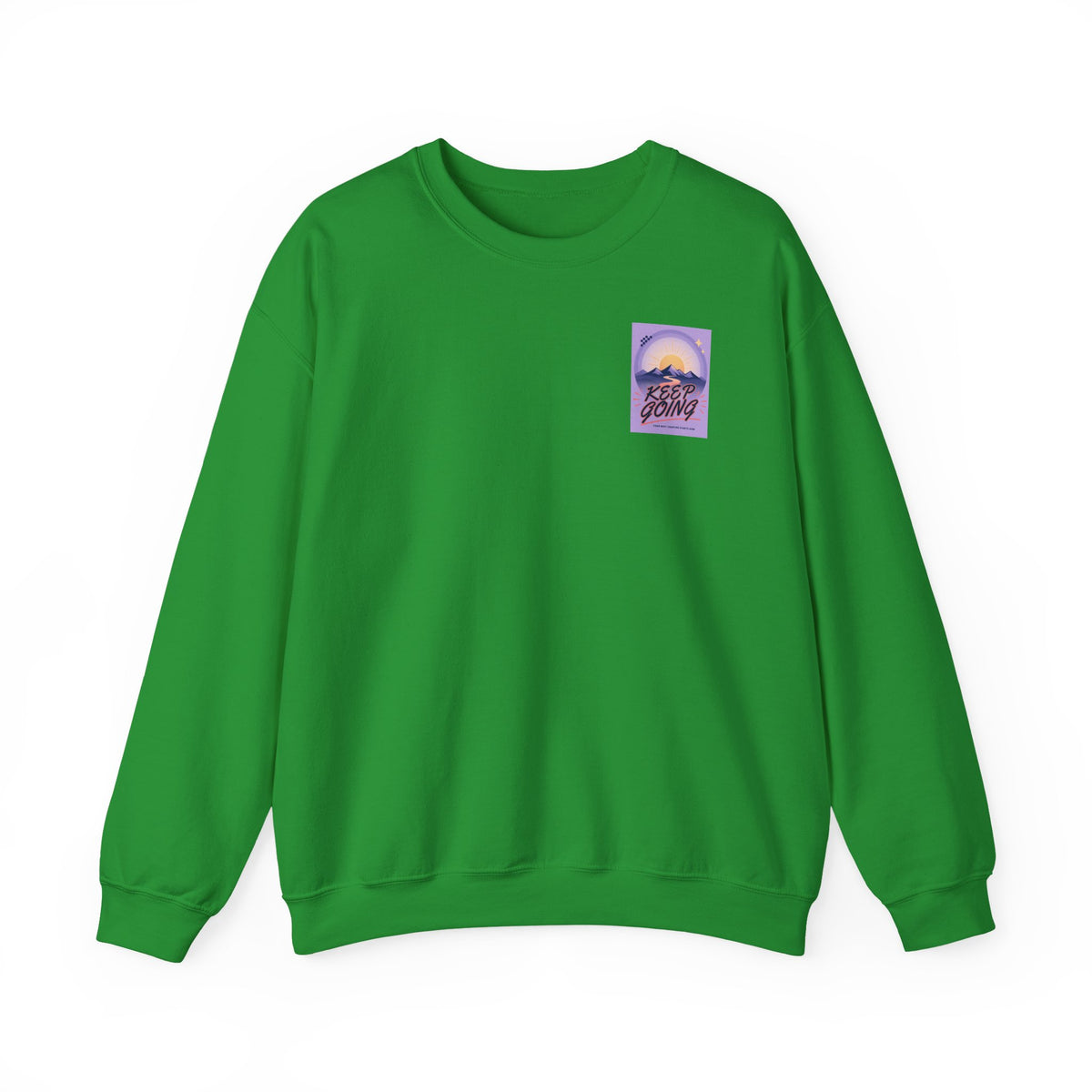 Sweat-shirt col rond à motif montagne « Continuez votre chemin »