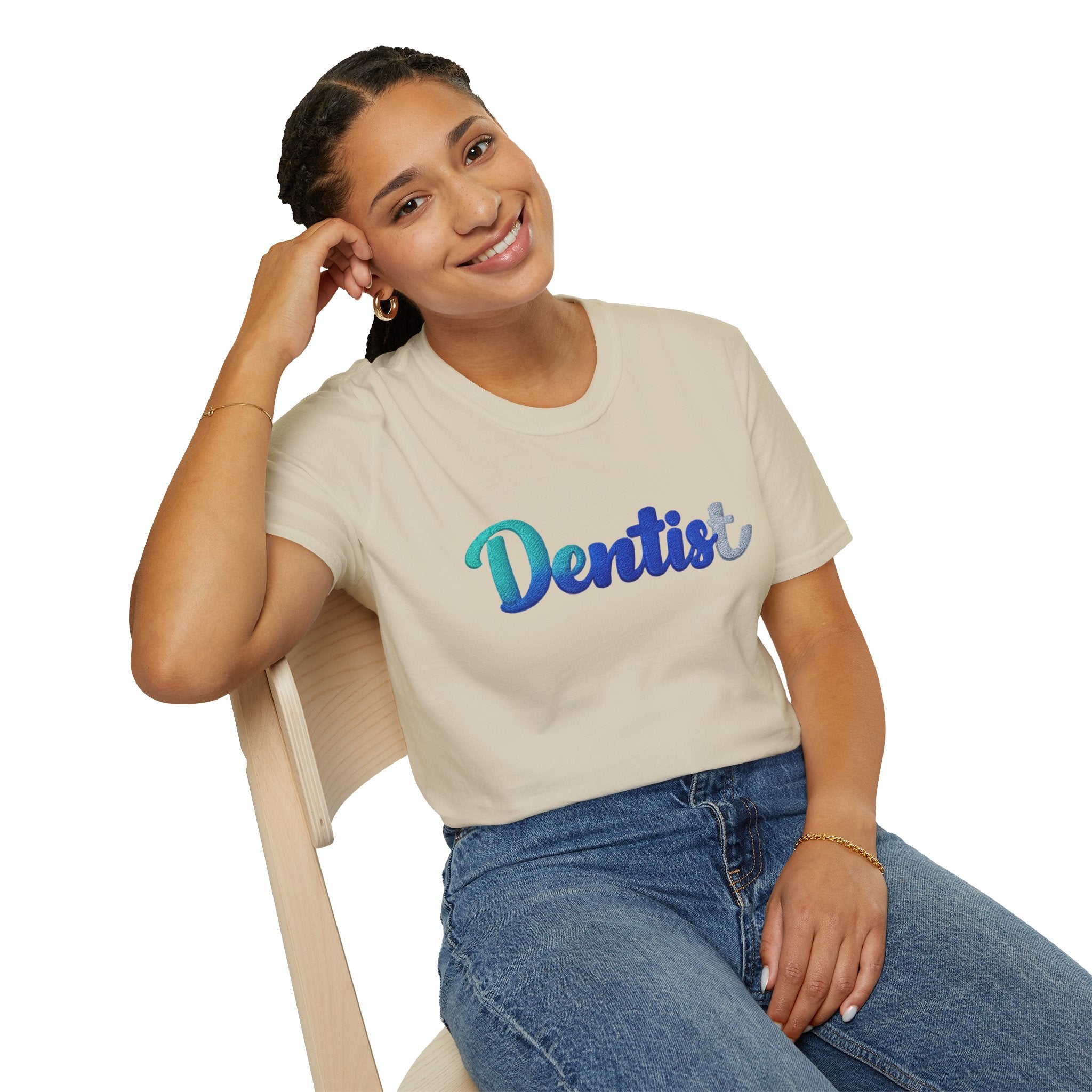 T-shirt dentiste — T-shirt script dentaire en dégradé pour hygiénistes et dentistes