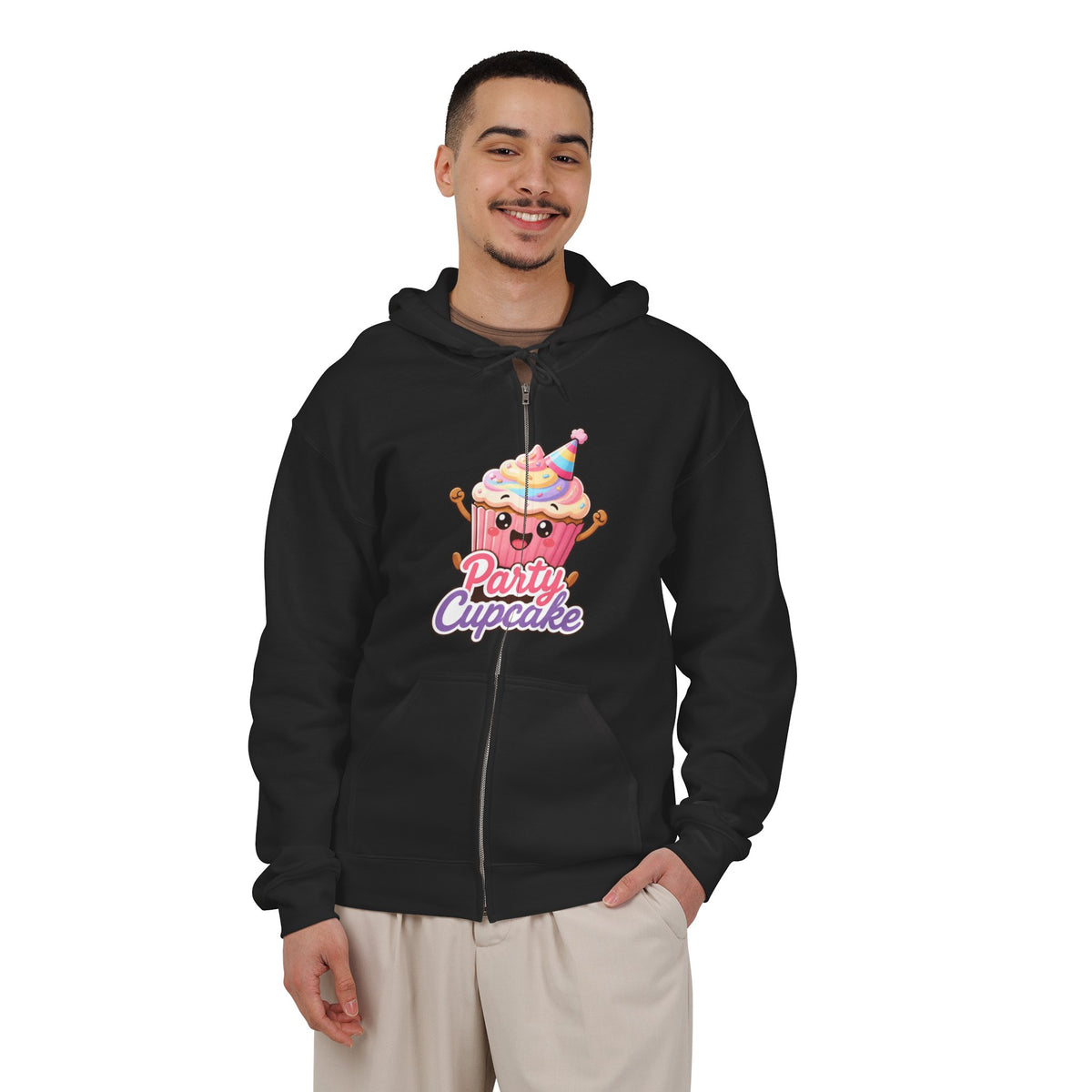Party Cupcake Graphic Zip-Up Hoodie – Unisex