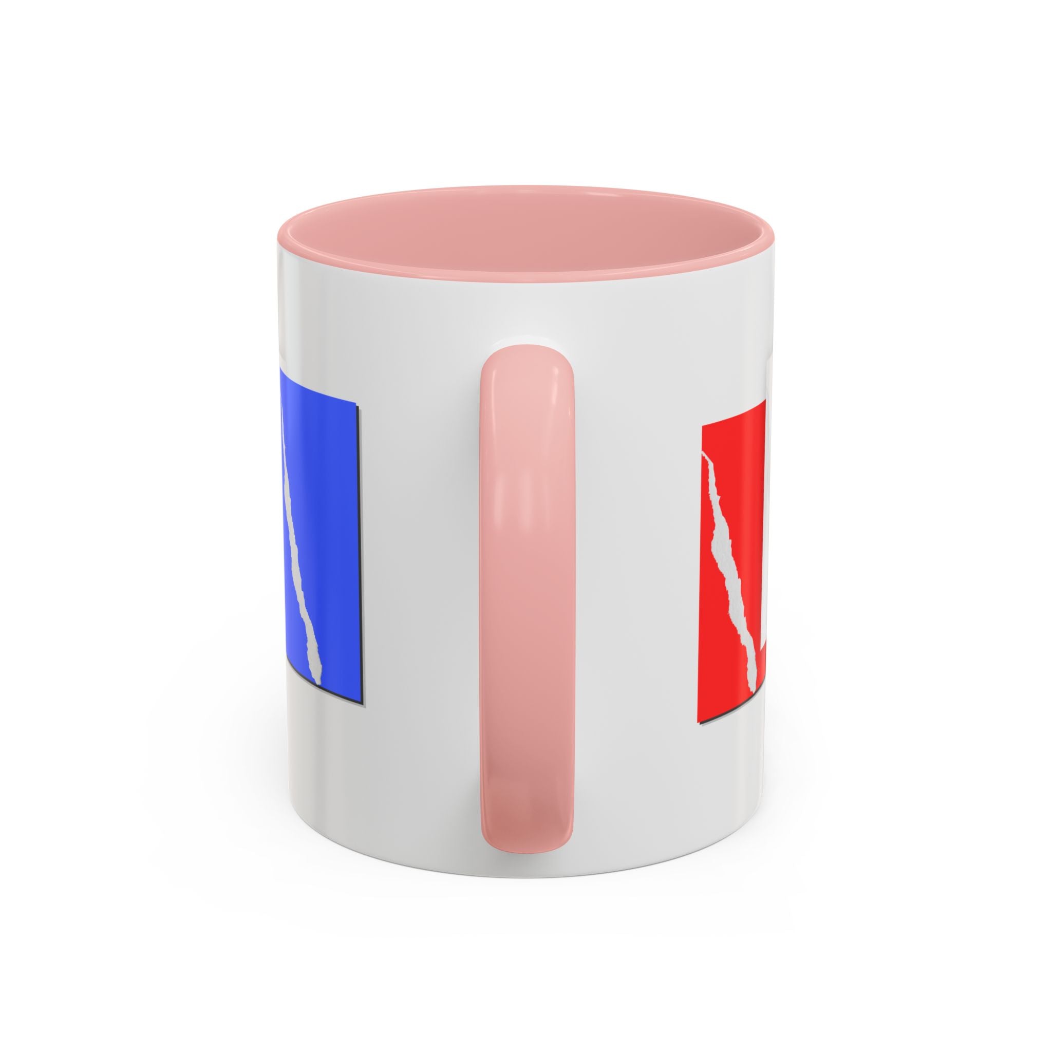 Accent Coffee Mug — Red, White & Blue Abstract Stripe Design (11/15oz)