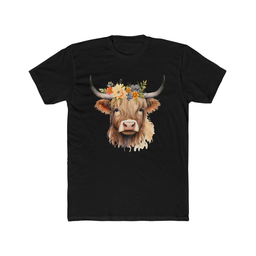 Fearlesss Highland Cow - Watercolor Floral Art