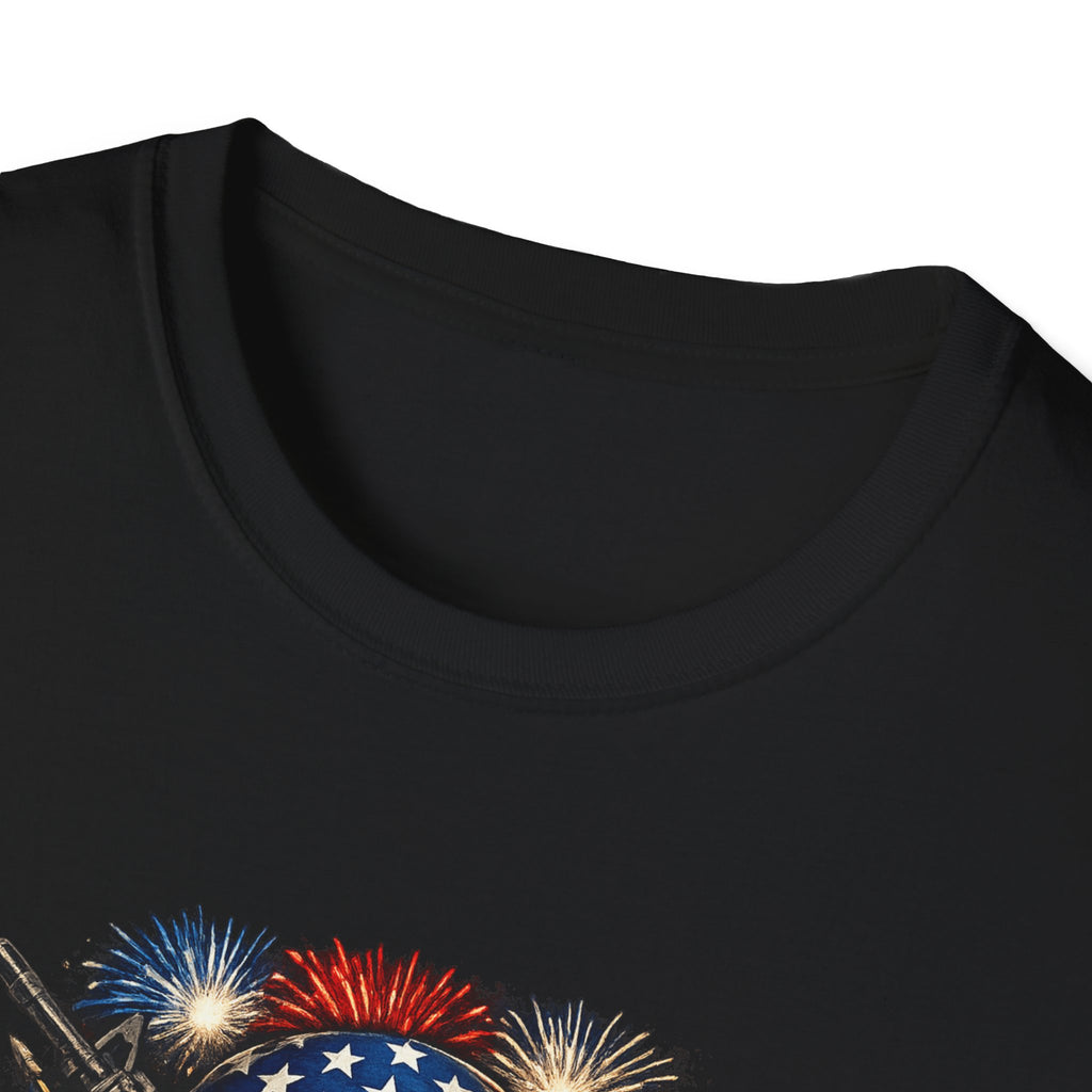 Patriotic Skull Tee "Death Before Defeat" - American Flag Military Graphic T-Shirt