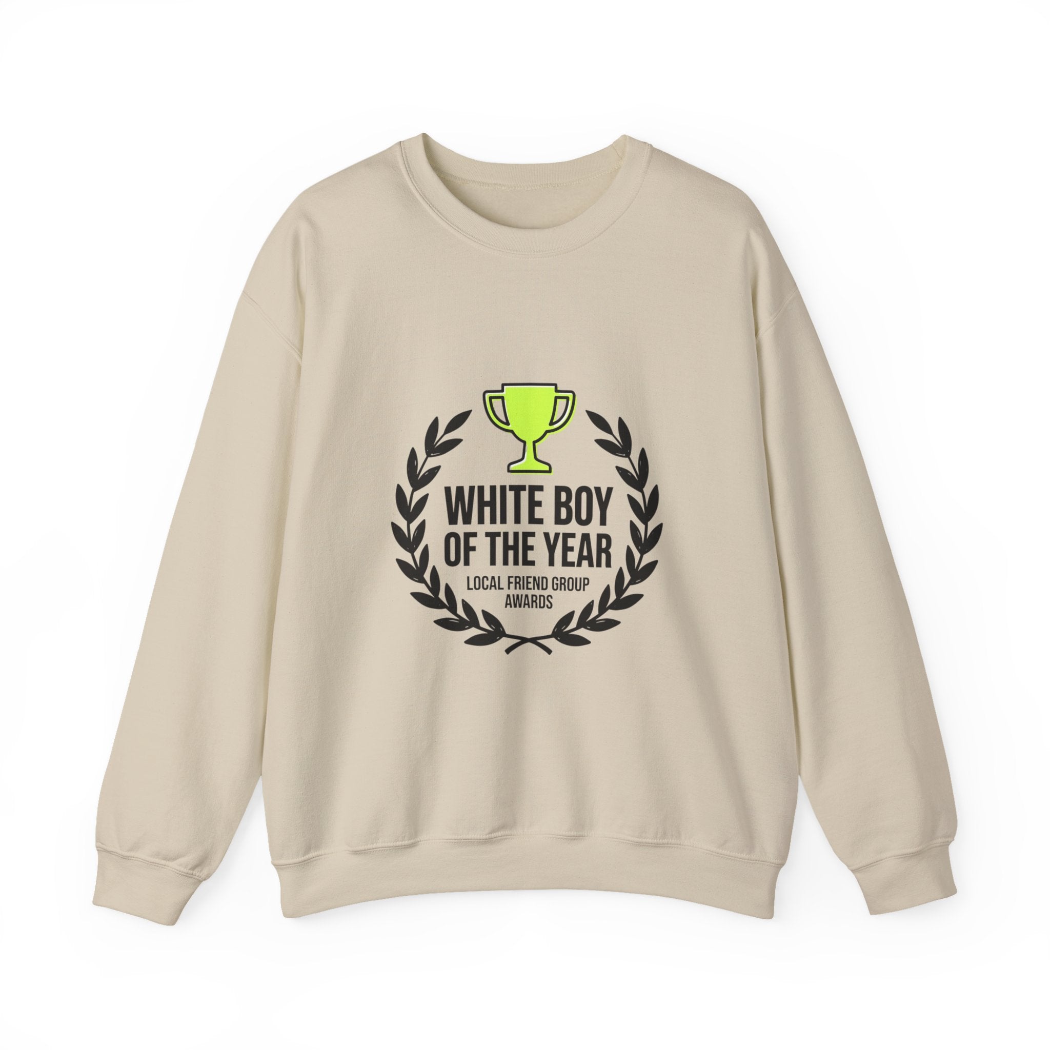 White Boy of the Year Sweatshirt | minimal meme, bold text