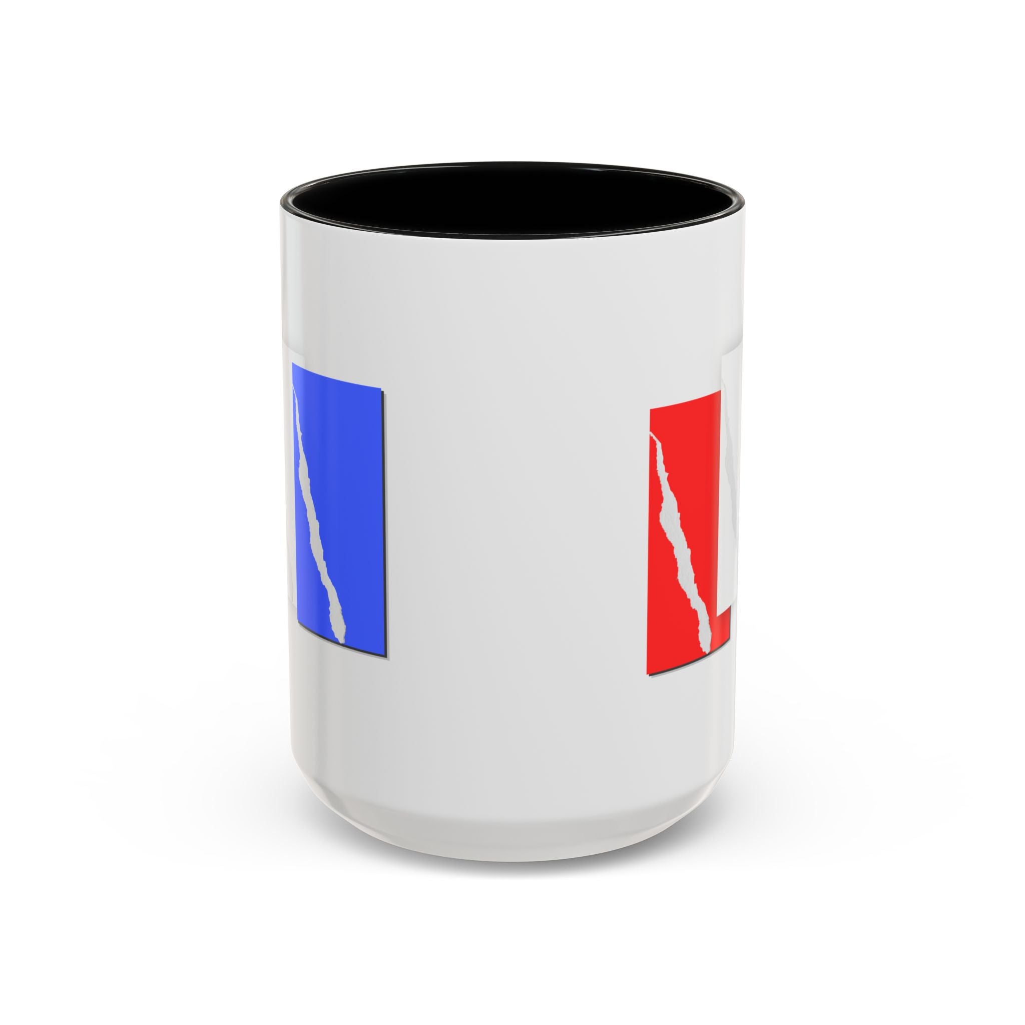 Accent Coffee Mug — Red, White & Blue Abstract Stripe Design (11/15oz)