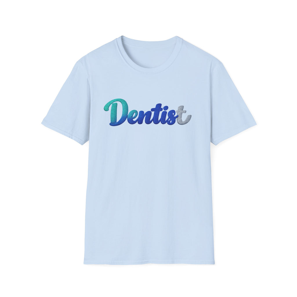 Dentist T-Shirt — Gradient Script Dental Tee for Hygienists & Dentists