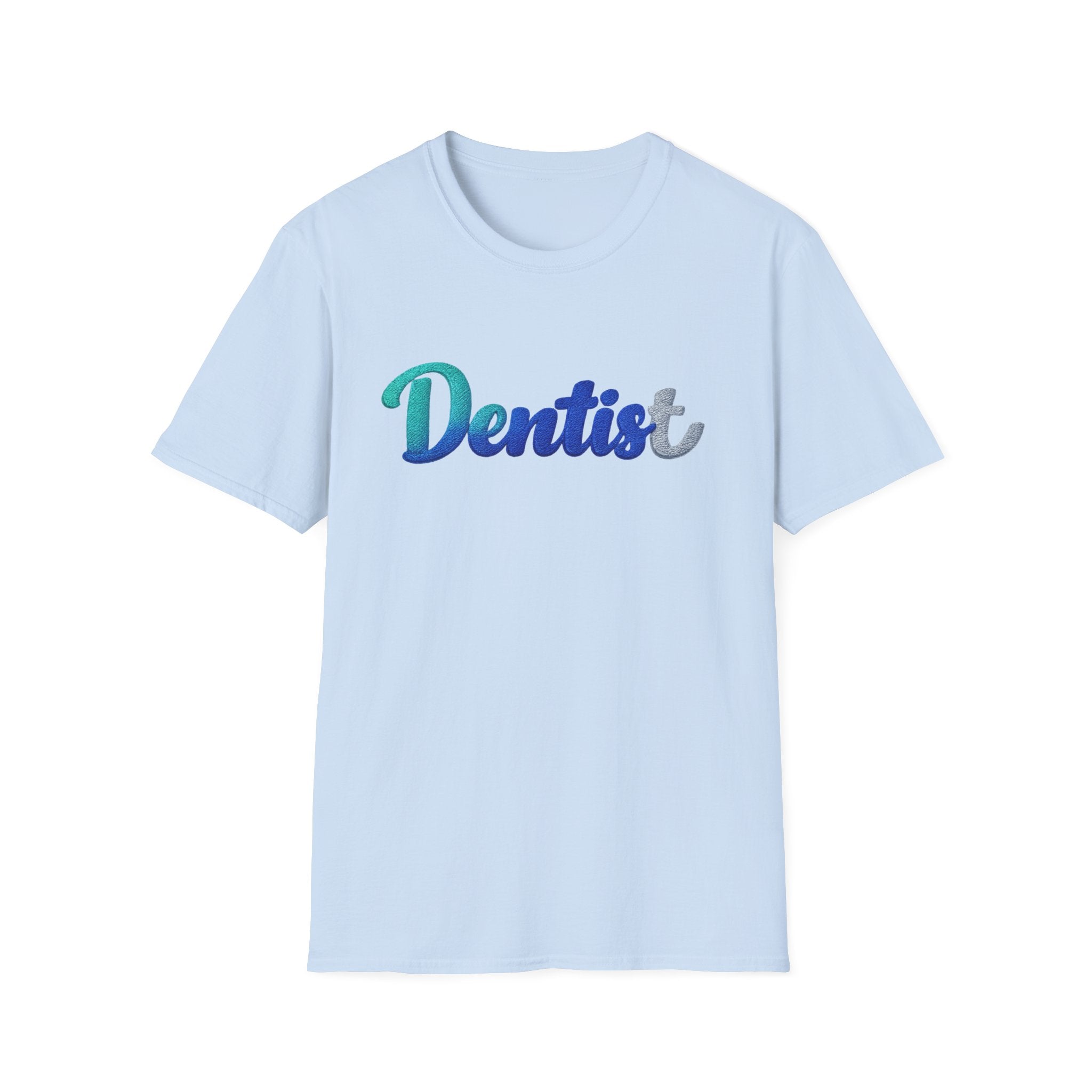 Dentist T-Shirt — Gradient Script Dental Tee for Hygienists & Dentists