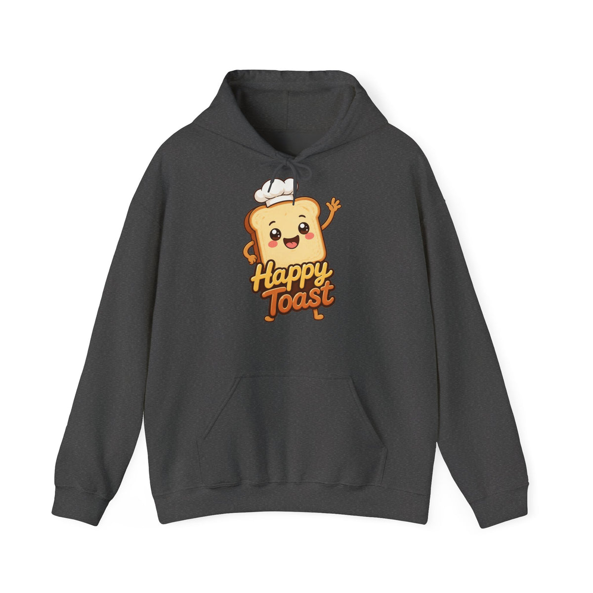 Happy Toast Cartoon Graphic Hoodie – Unisex Pullover