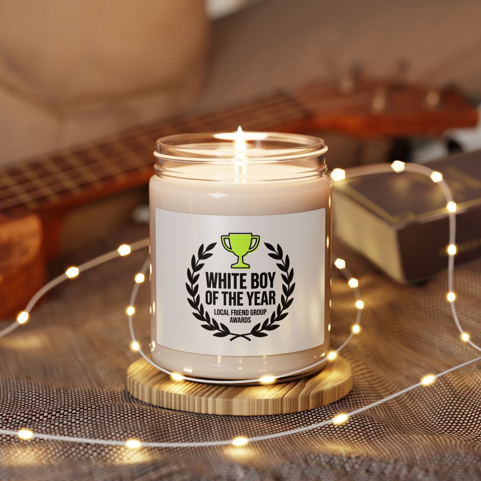 White Boy of the Year Candle | Soy Candle, Minimal Meme, Black on White